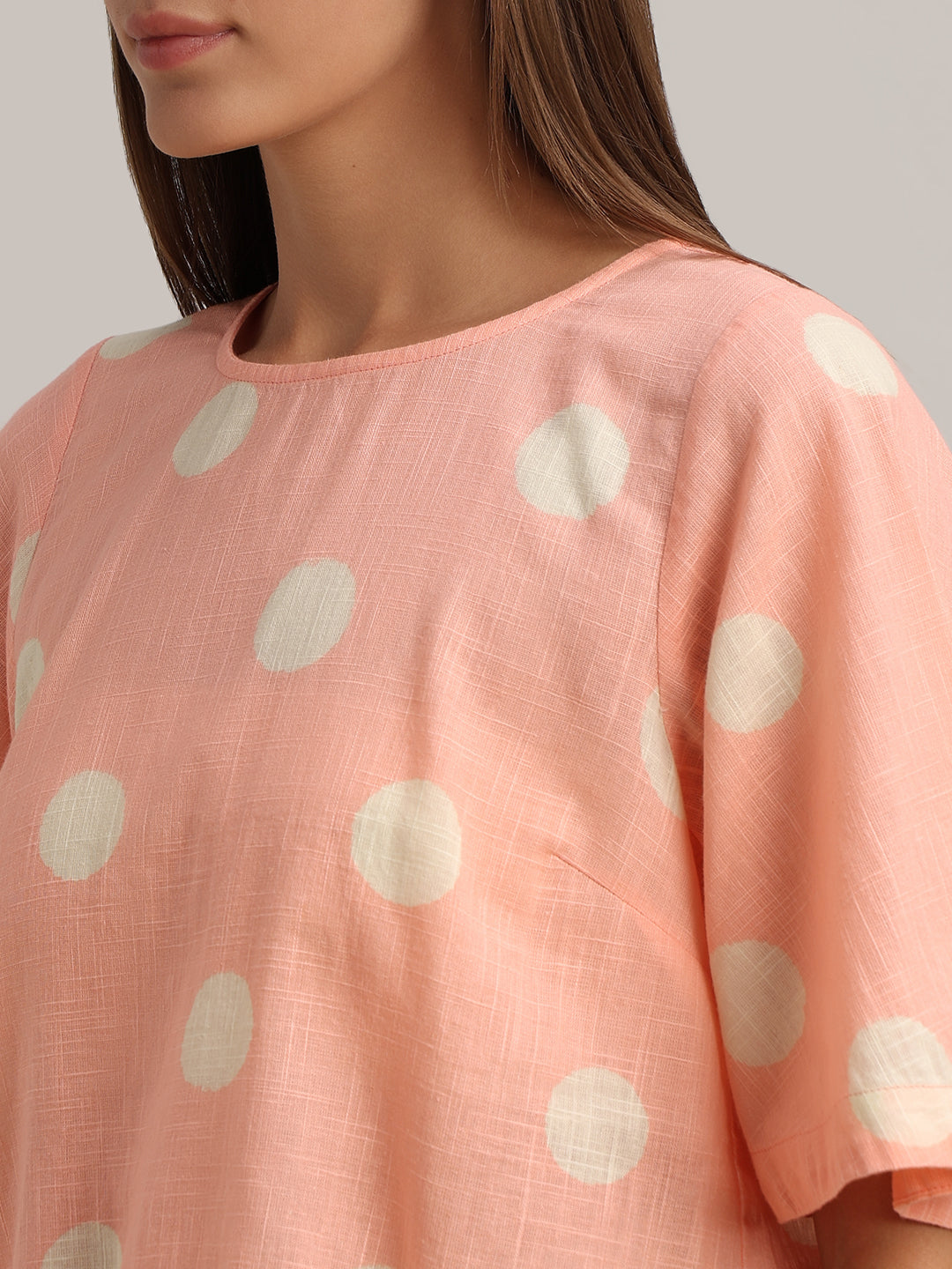 Peach Polka Dot Top