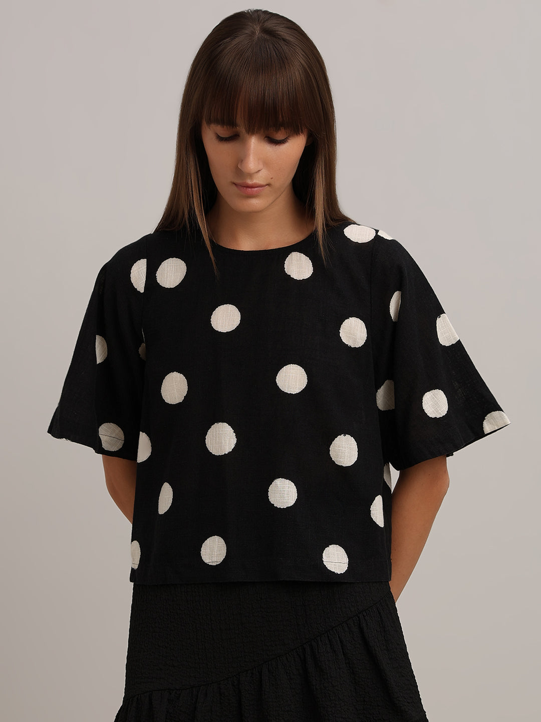 Black Polka Dot Top