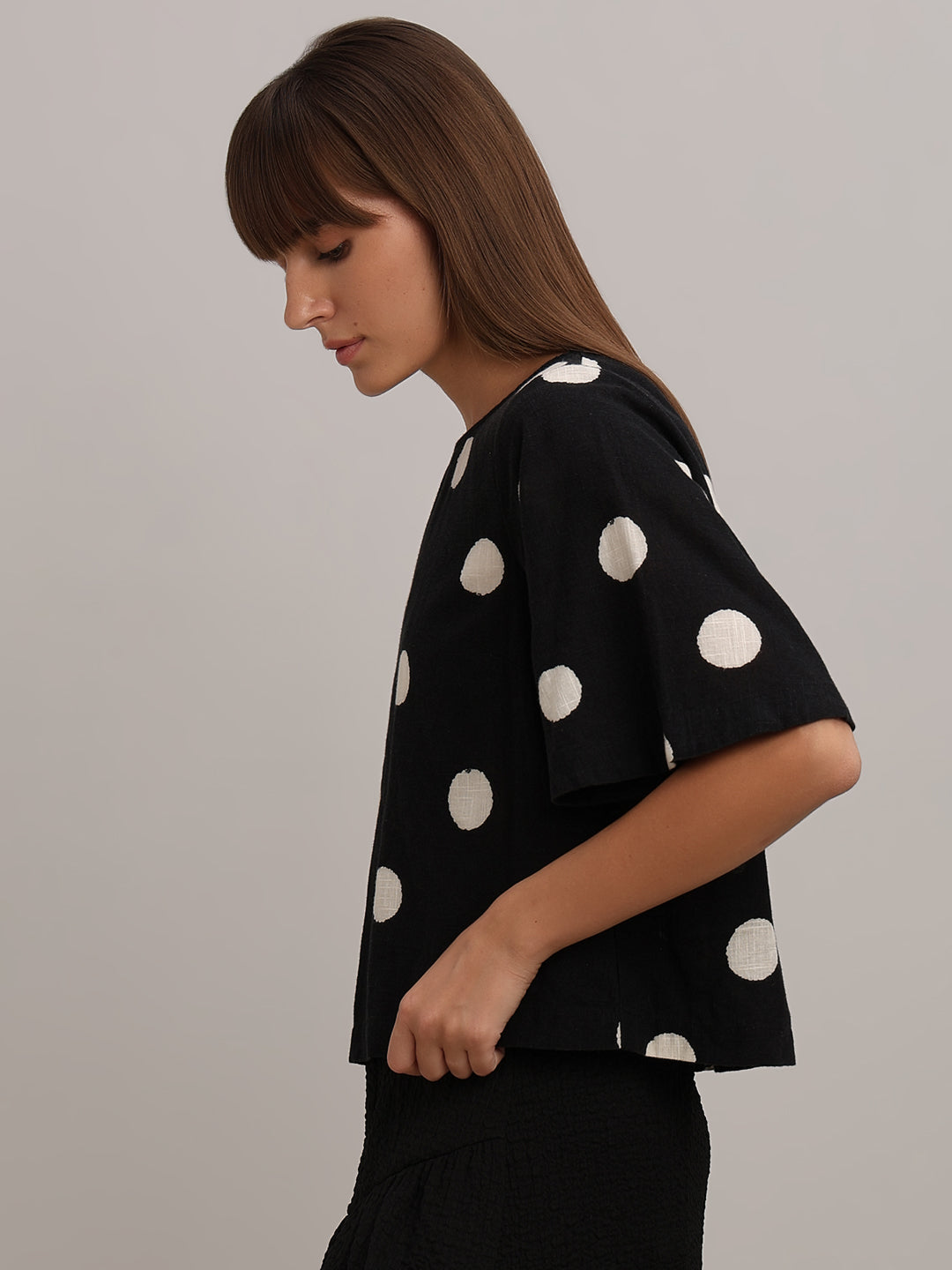 Black Polka Dot Top