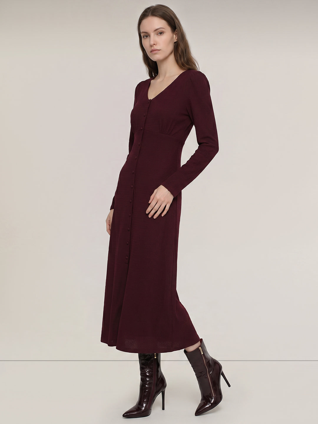 V-Neck Midaxi Dress