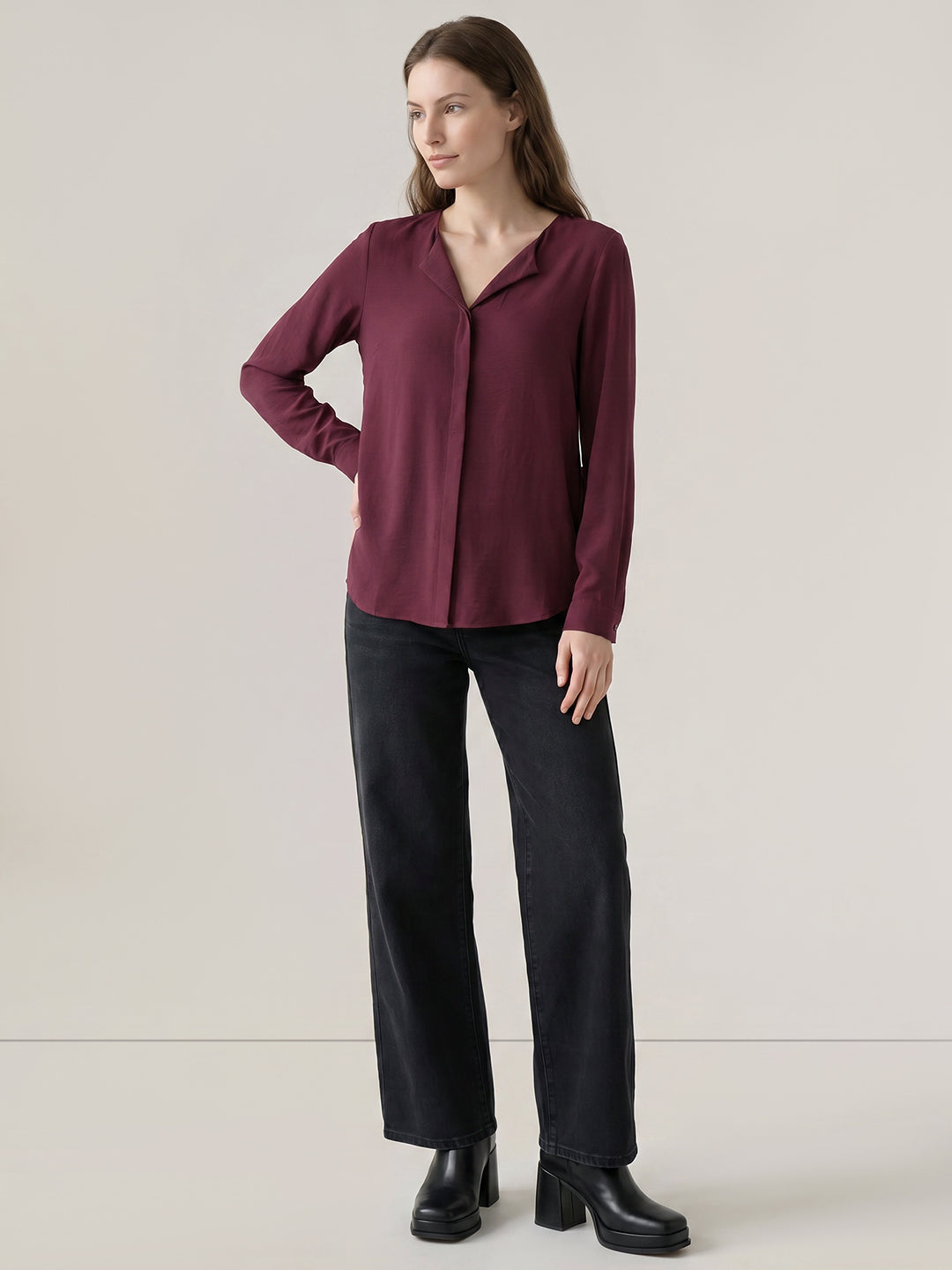 Dark Purple Regular Fit Top
