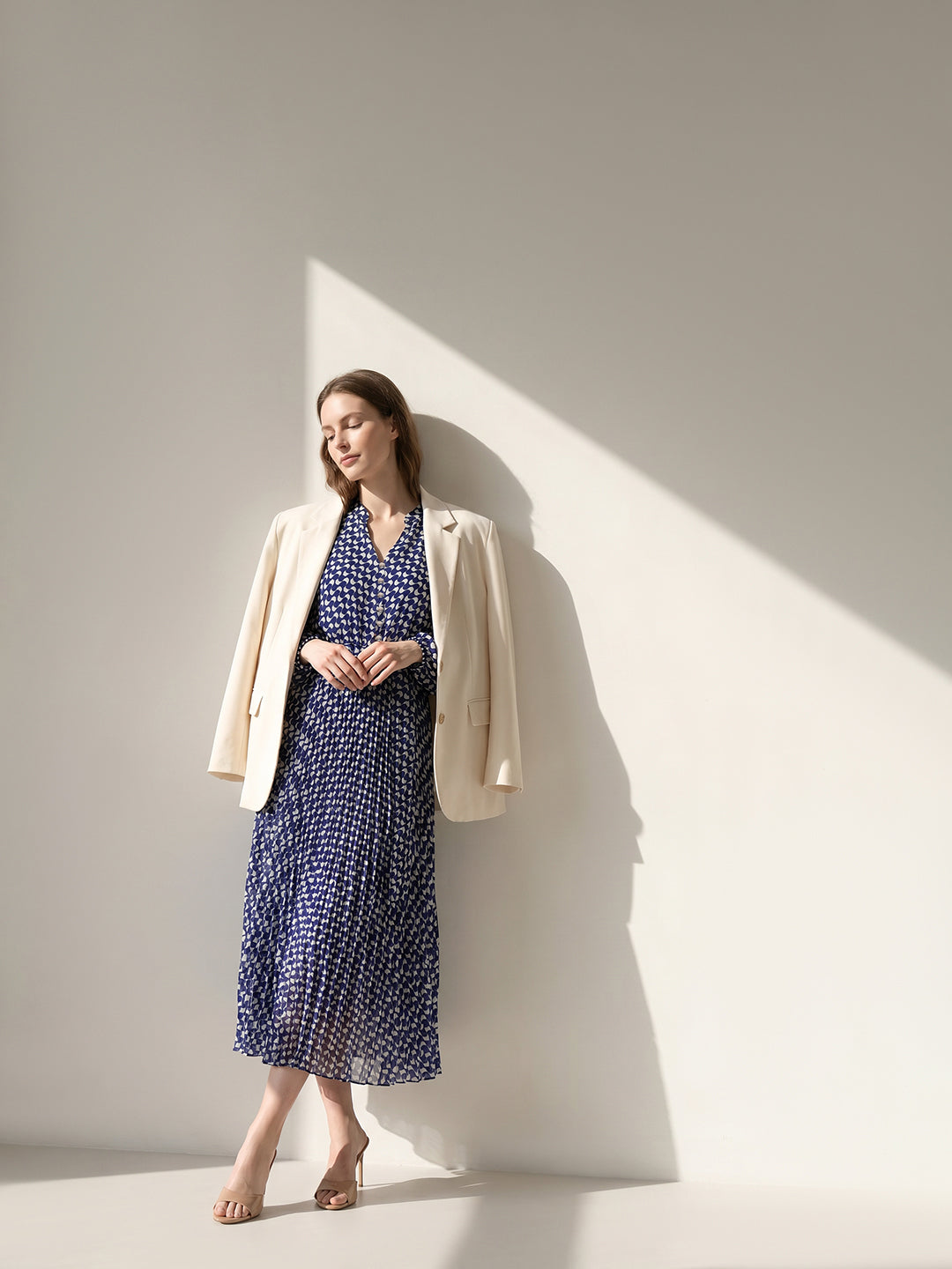 Blue Printed Midaxi Dress