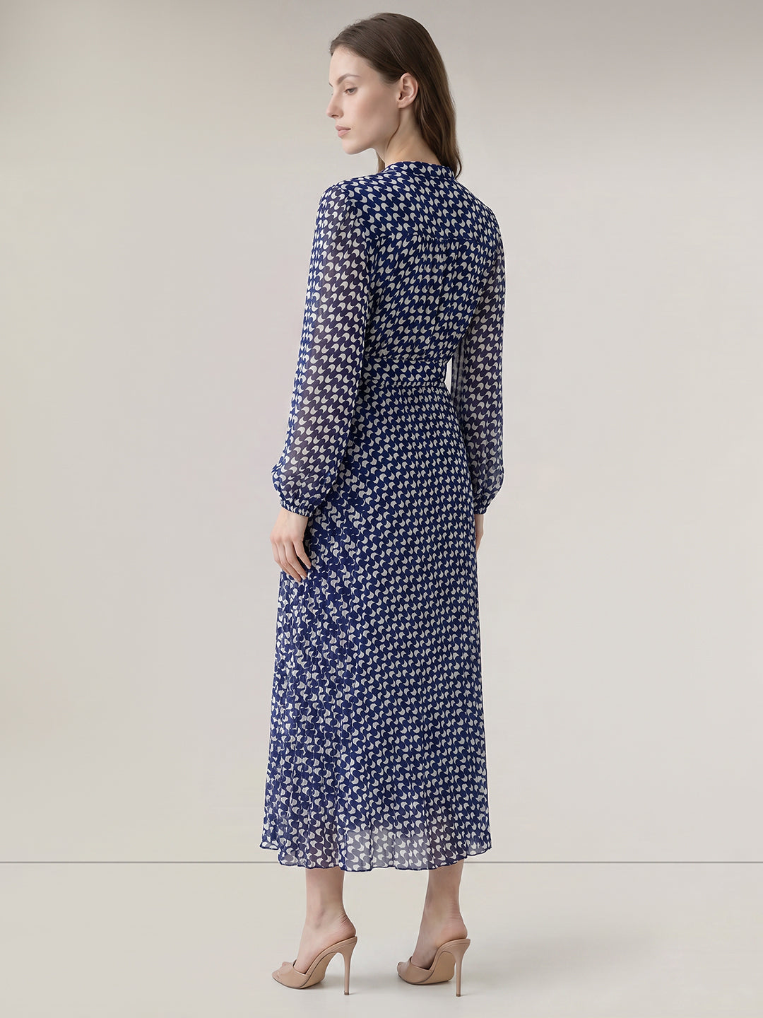 Blue Printed Midaxi Dress