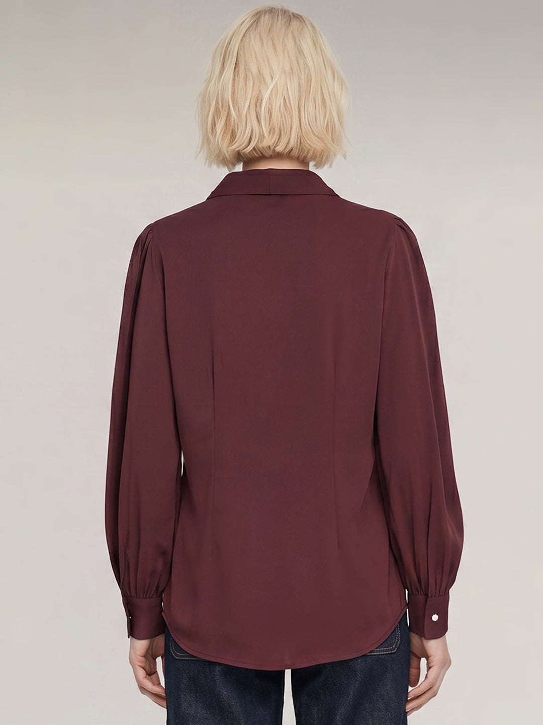 Dark Brown Shawl Collar Shirt