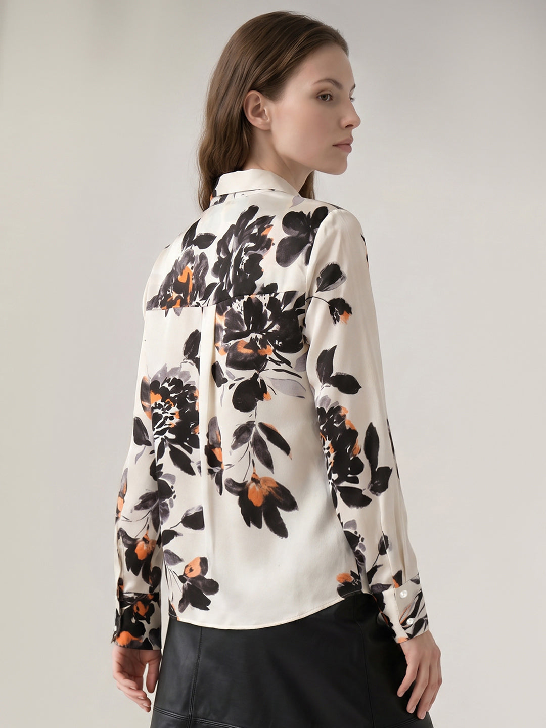 White Floral Print Shirt