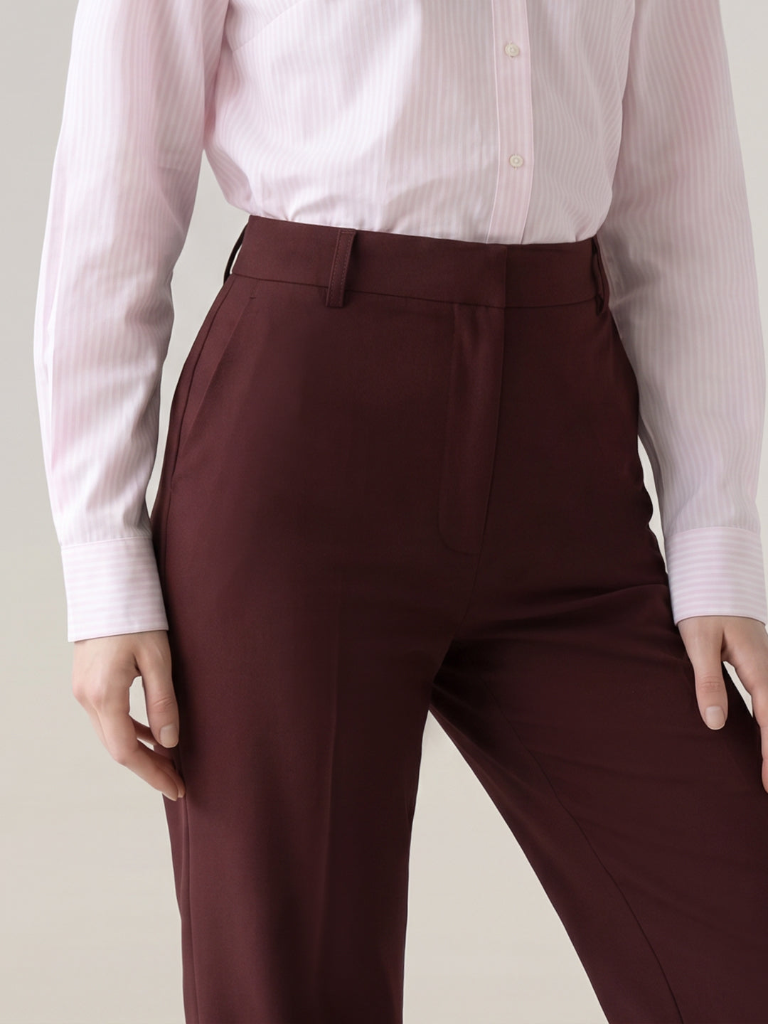 Brown Mid Rise Pants
