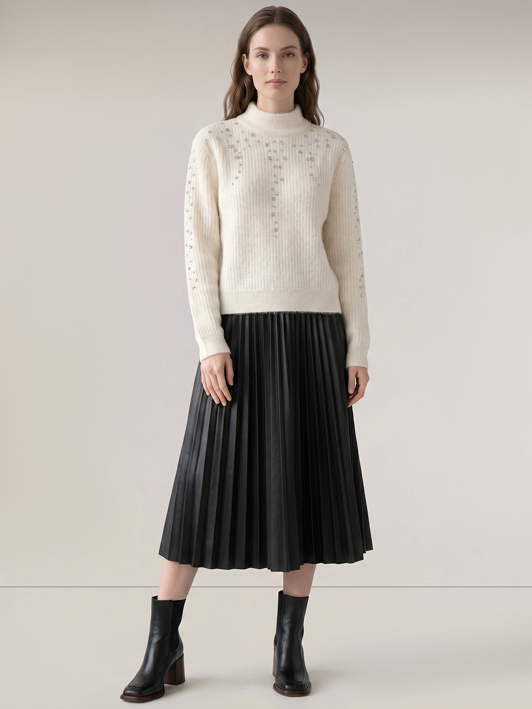 Embellished High Neck Pullover