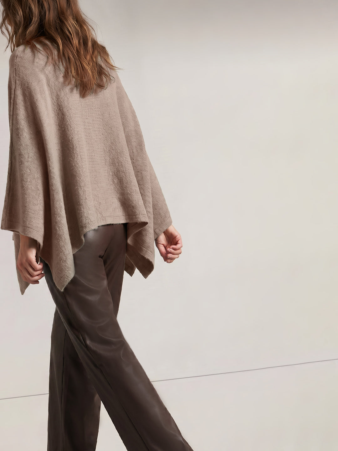 Light Brown O-Neck Cape