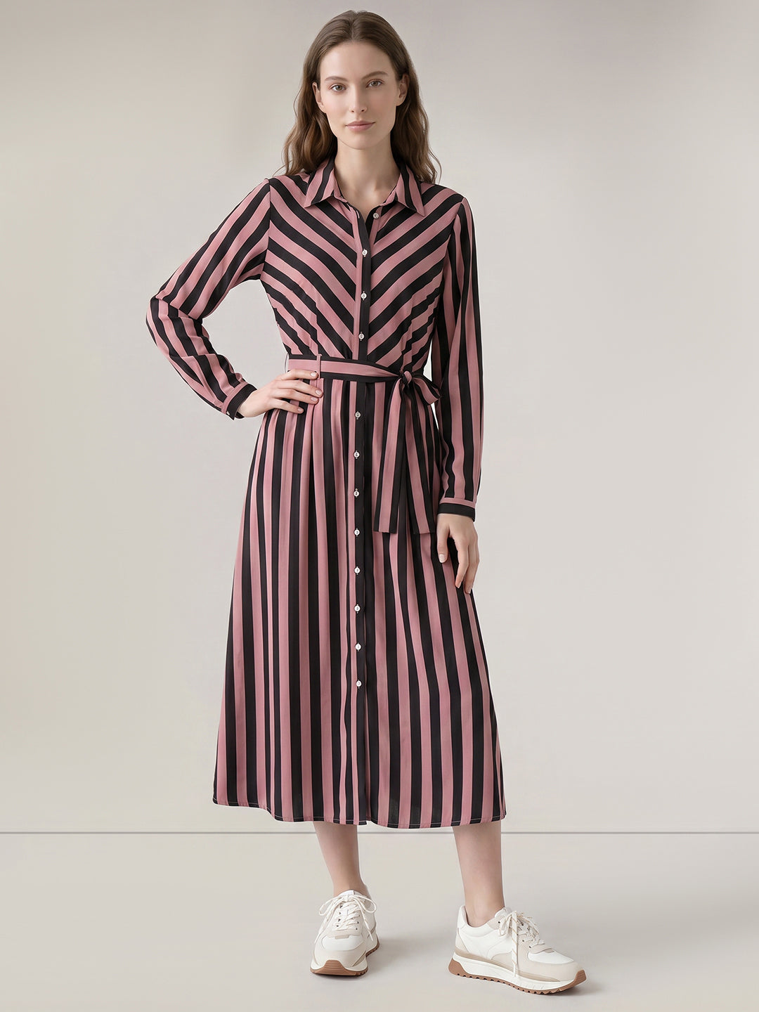 Black Printed Shirt dress