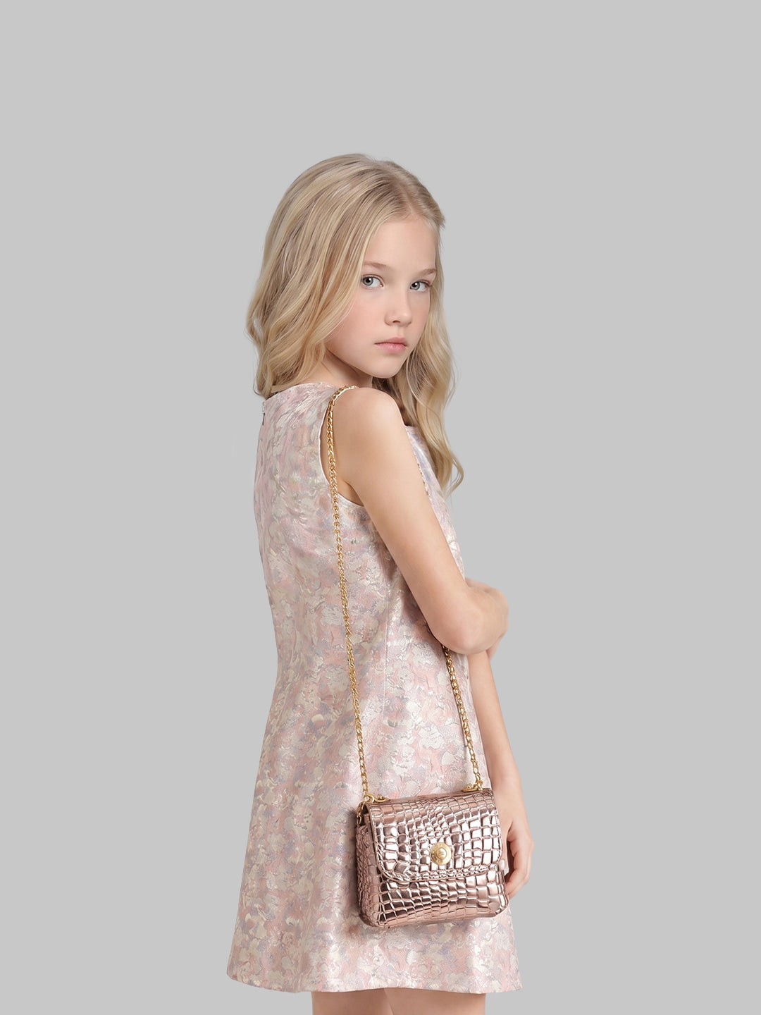 GIRLS Floral Jacquard Dress