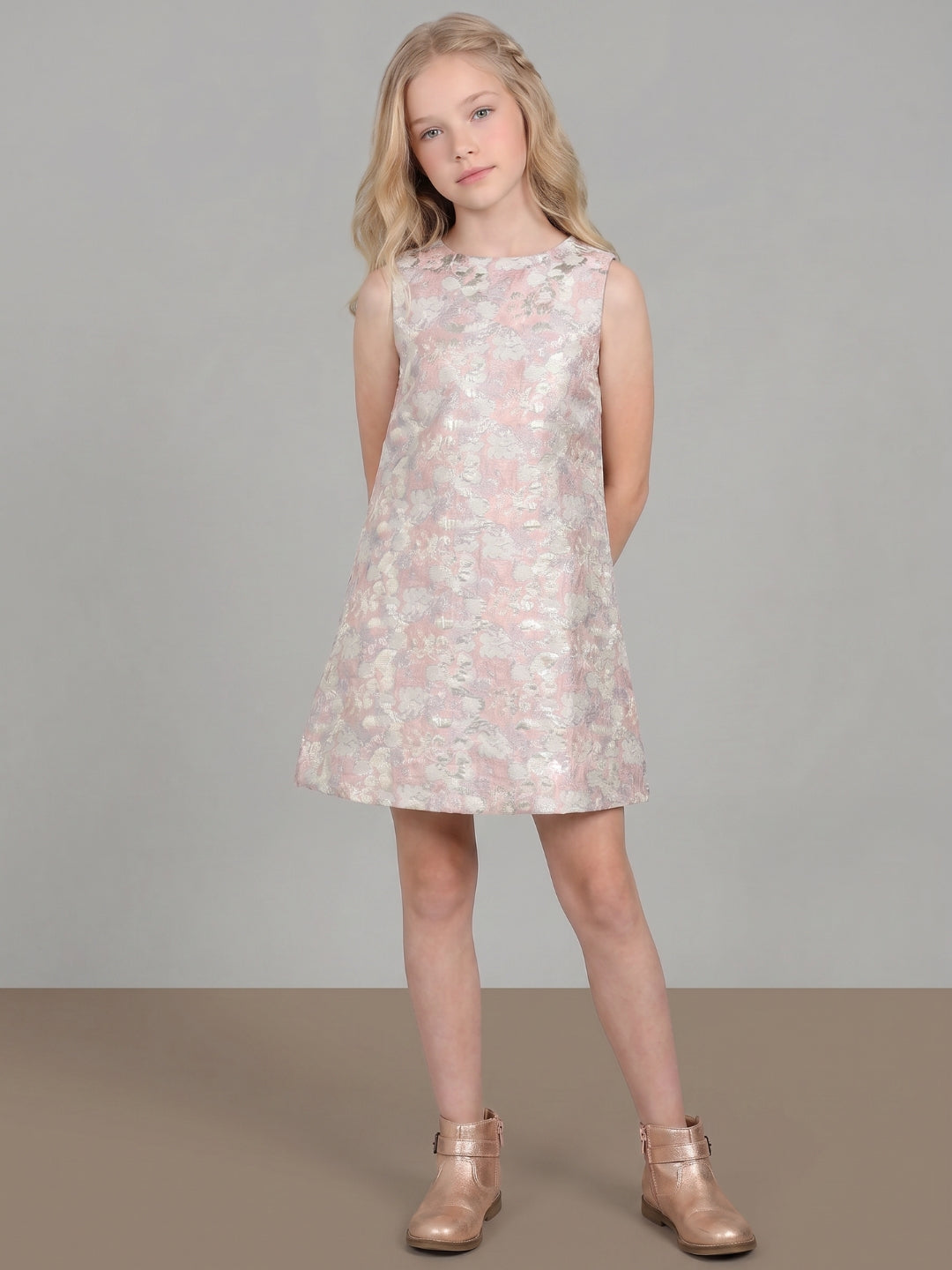 GIRLS Floral Jacquard Dress