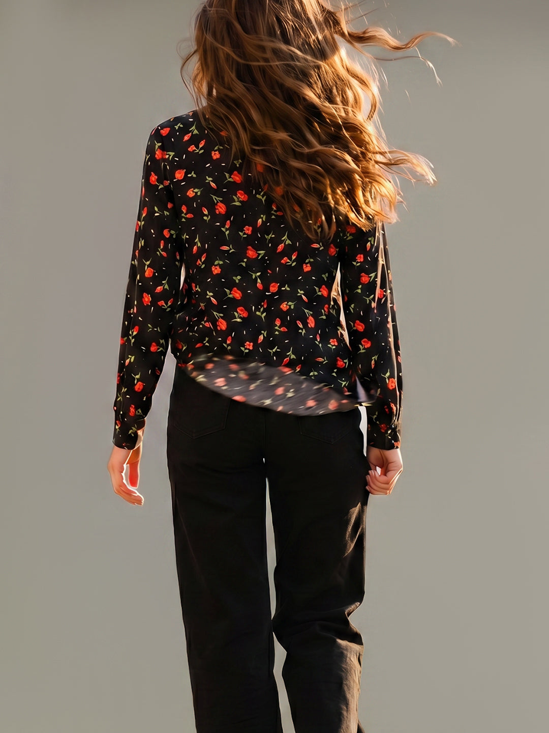Black Floral Shirt