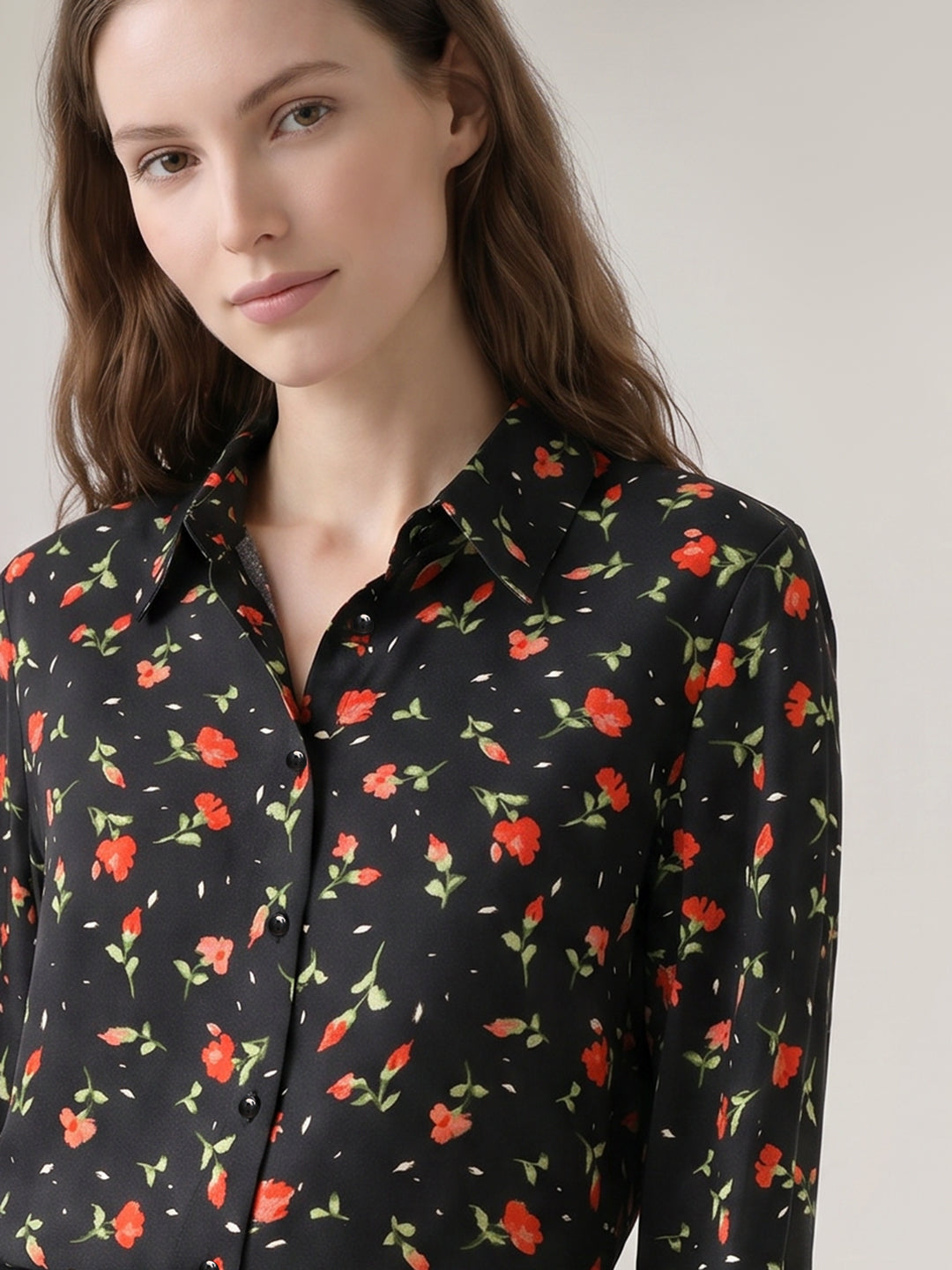 Black Floral Shirt