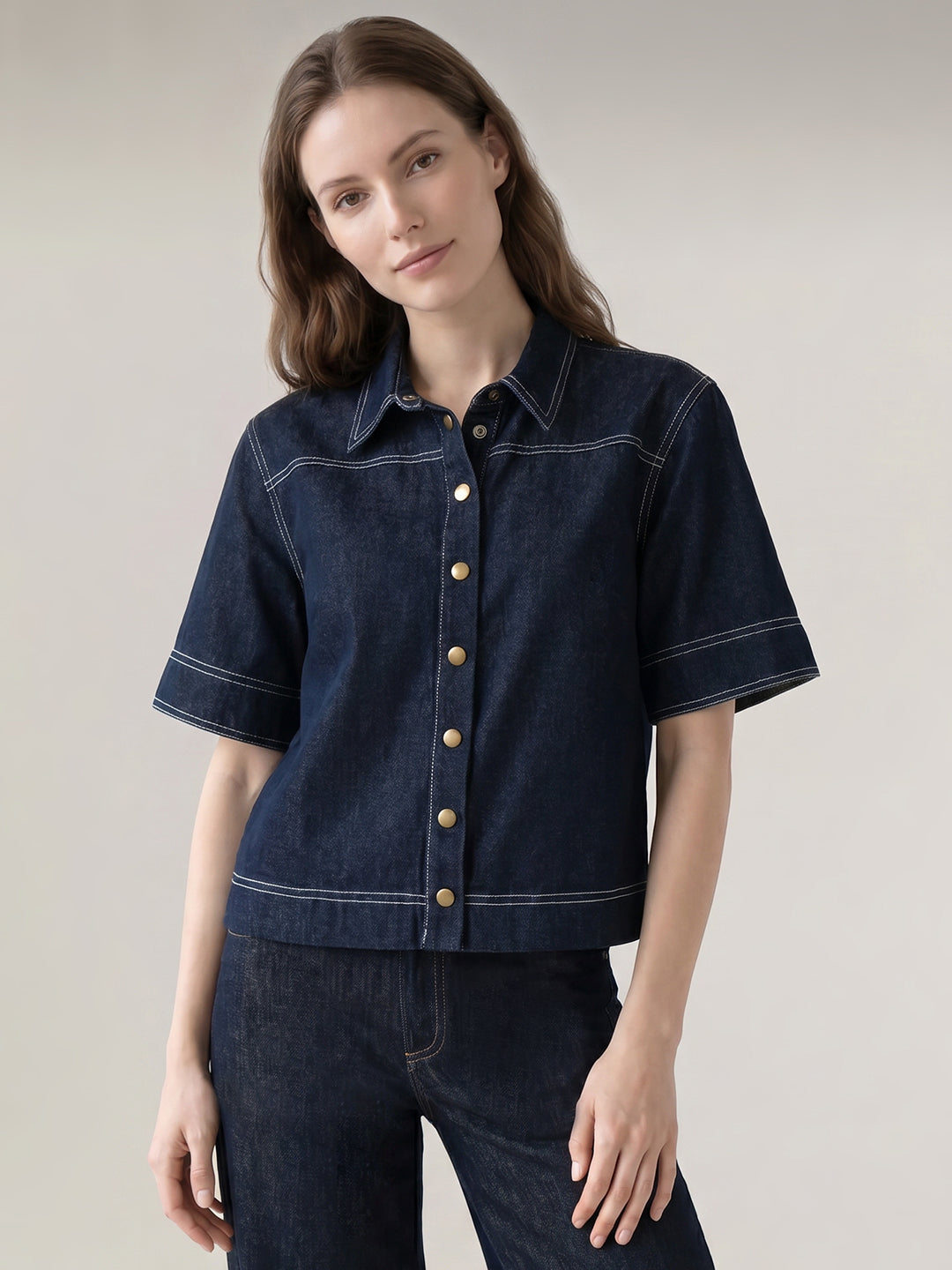 Dark Blue Denim Shirt