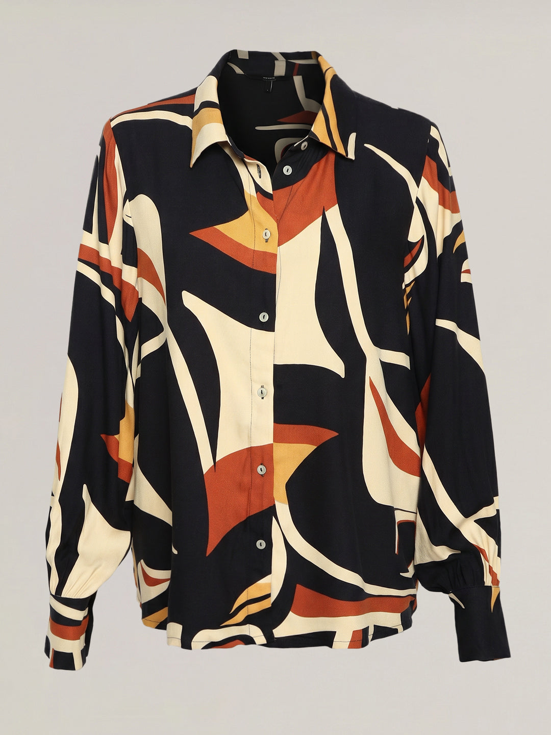 Brown Abstract Print Shirt