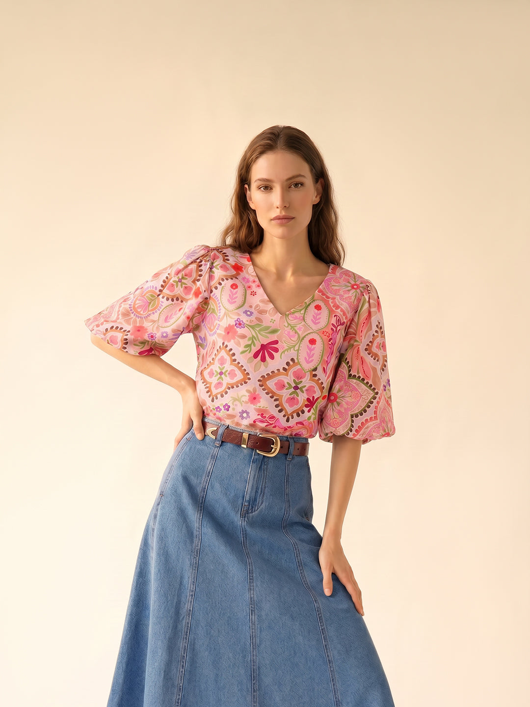 Pink Printed Top