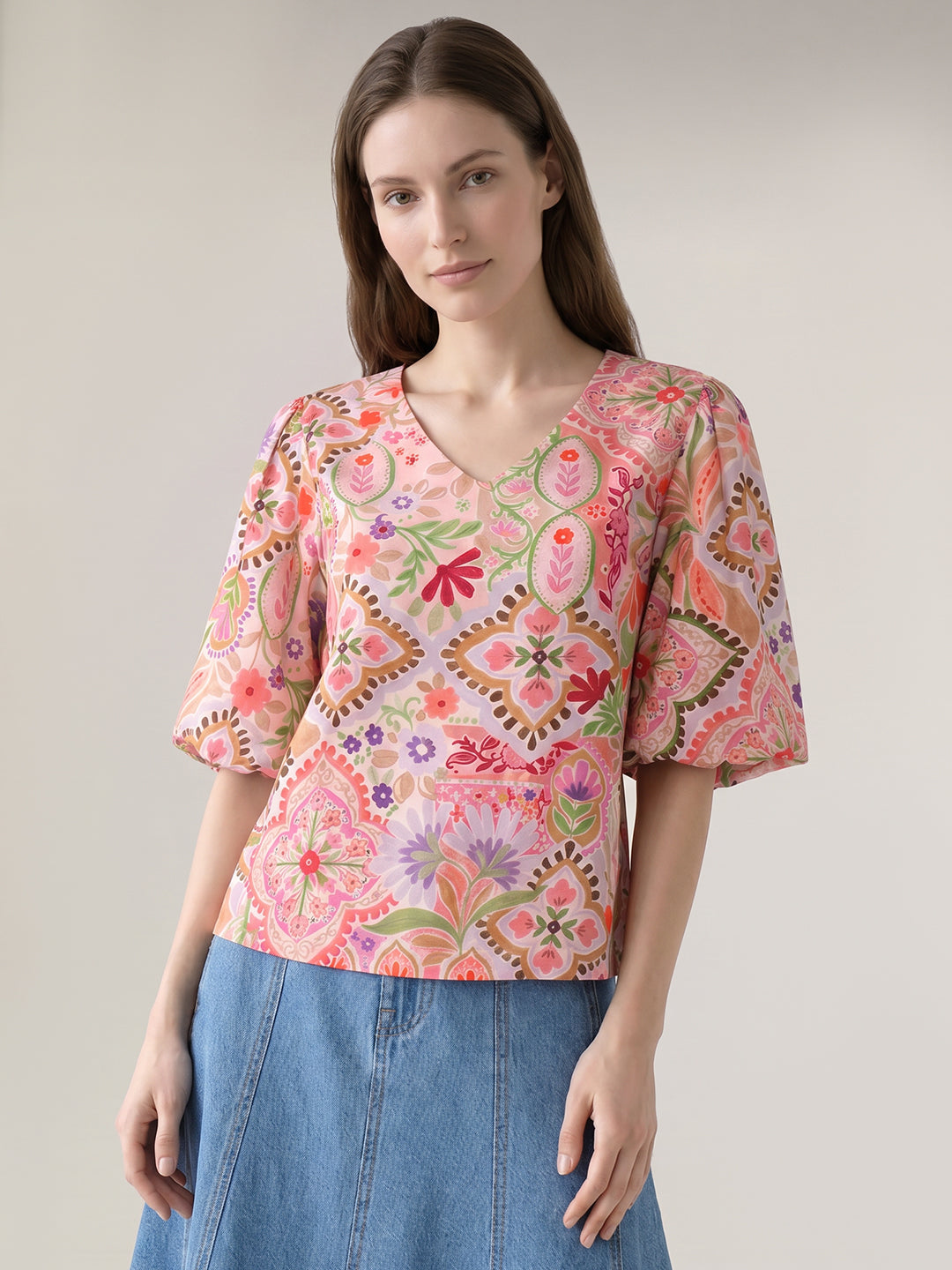 Pink Printed Top