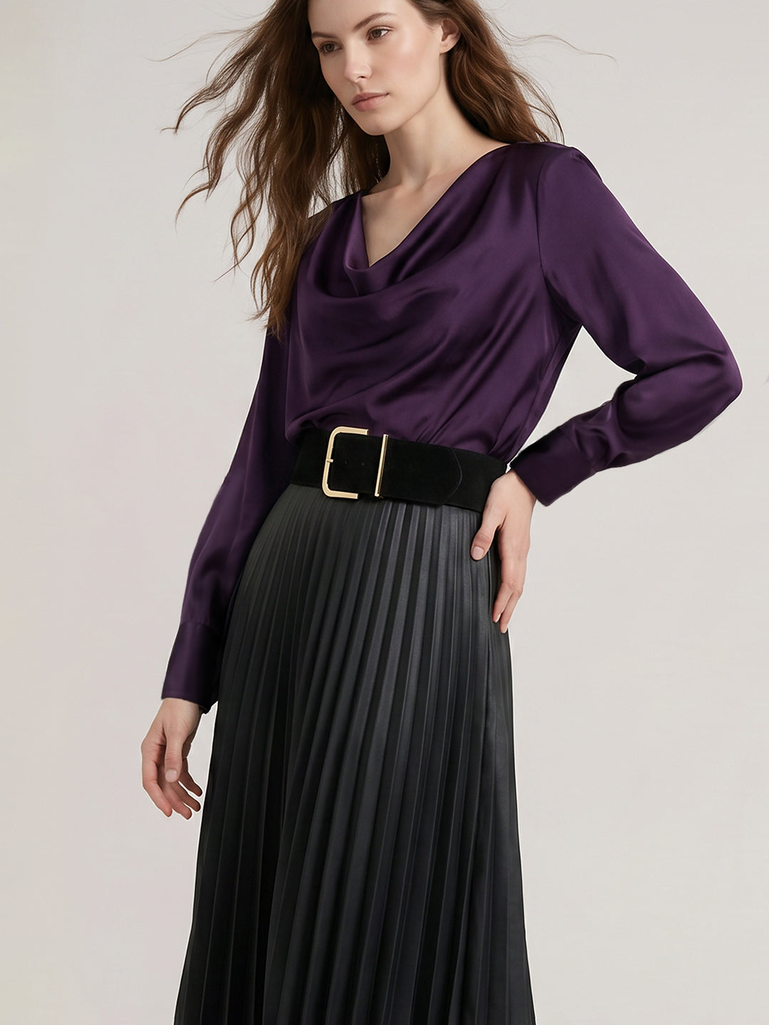 Purple Cowl Neck Top