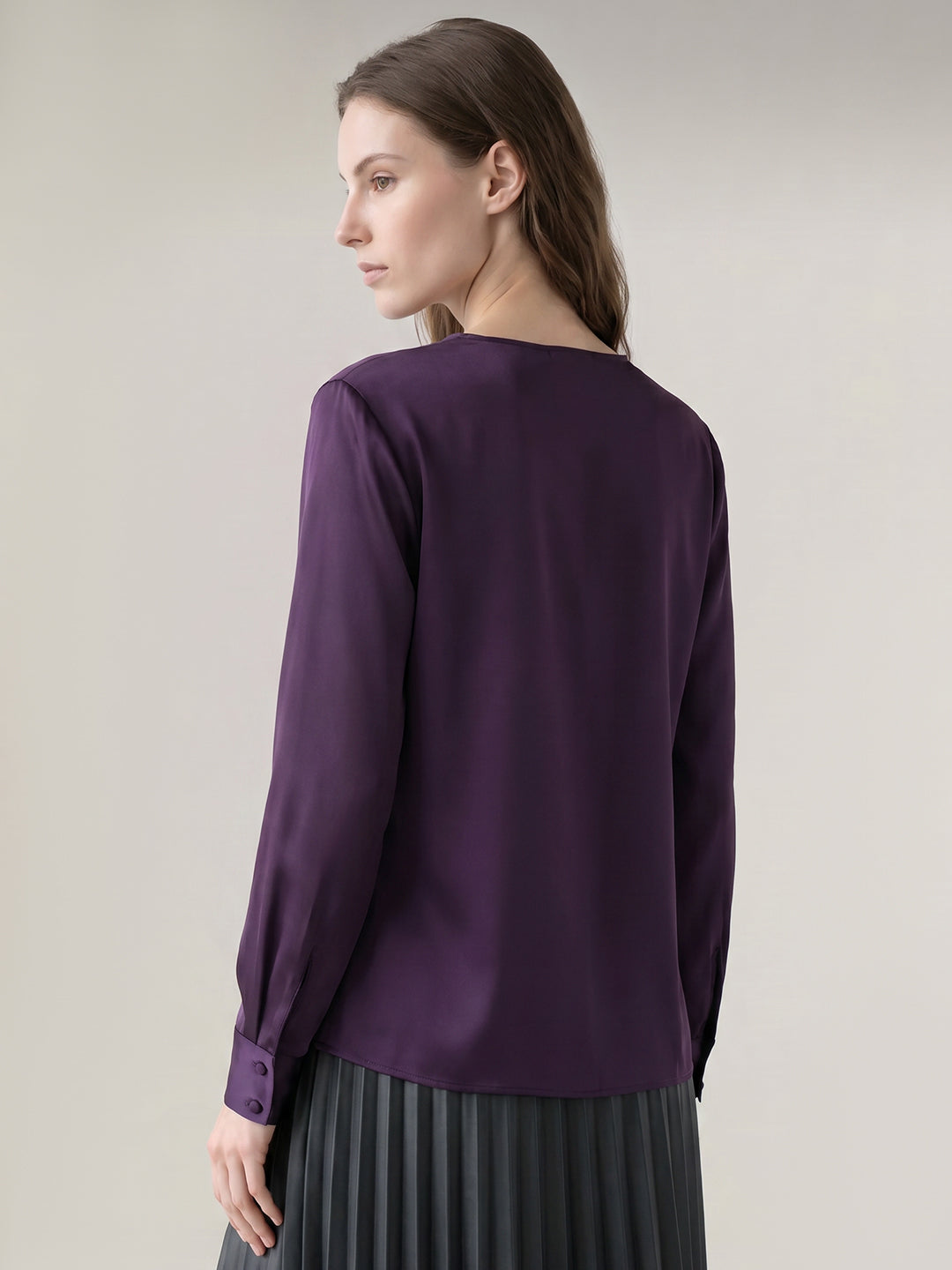 Purple Cowl Neck Top