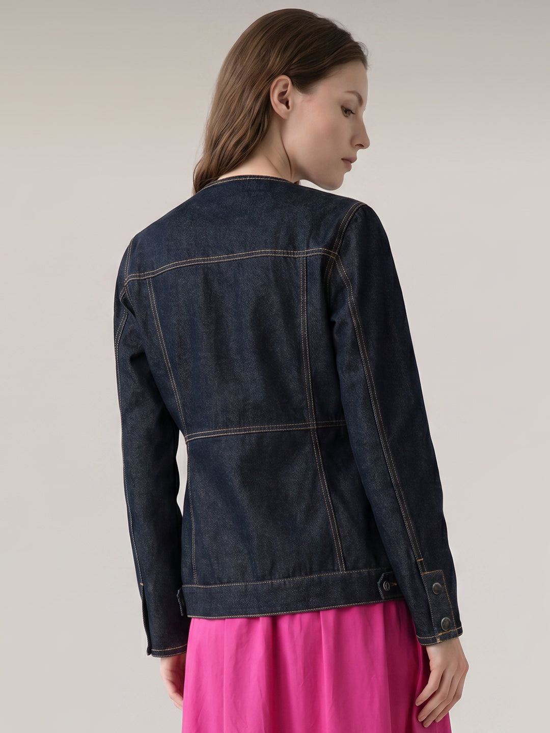 Contrast Stitch Denim Jacket