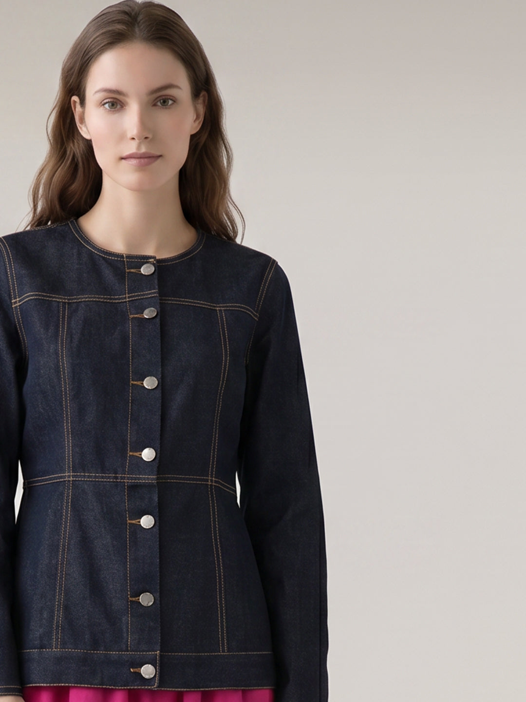 Contrast Stitch Denim Jacket