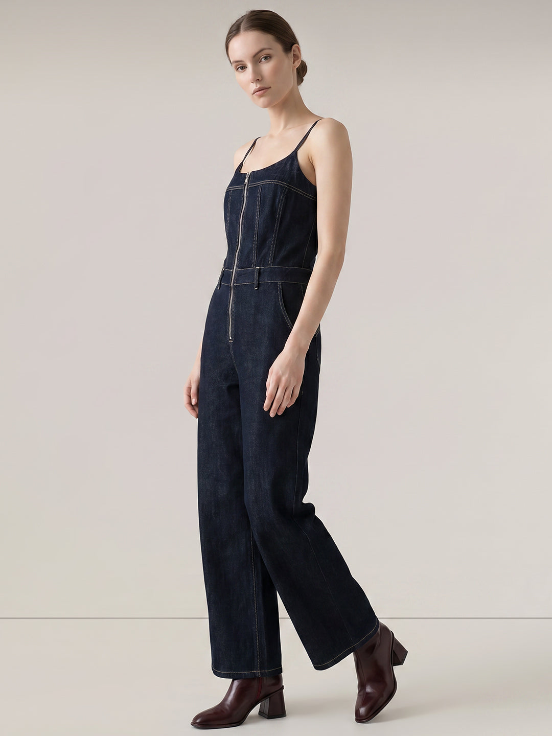 Dark Blue Denim Jumpsuit