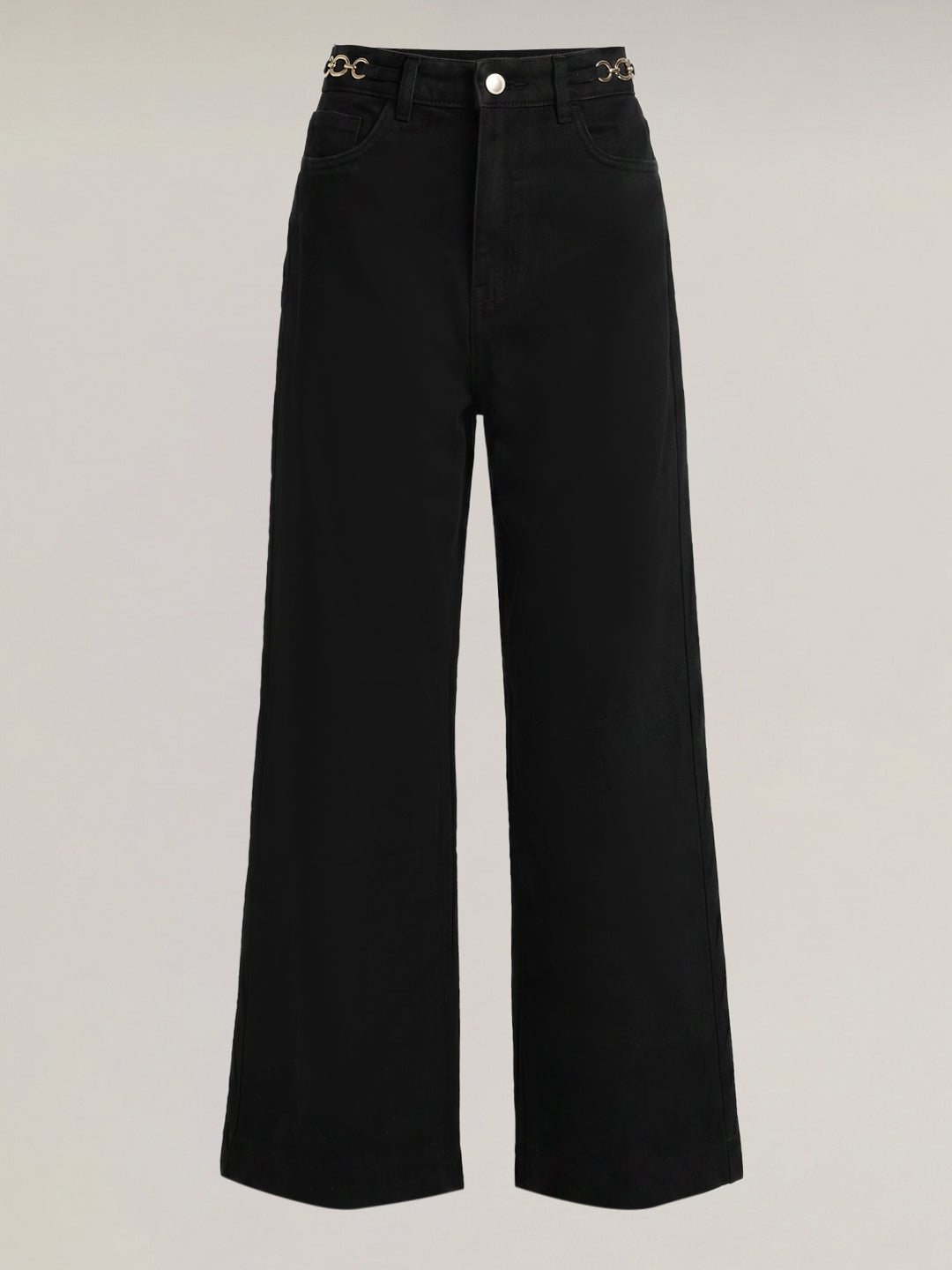 Black High Rise Wide Leg Jeans