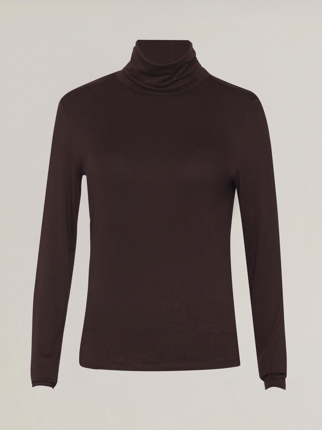 Dark Brown Roll Neck Top