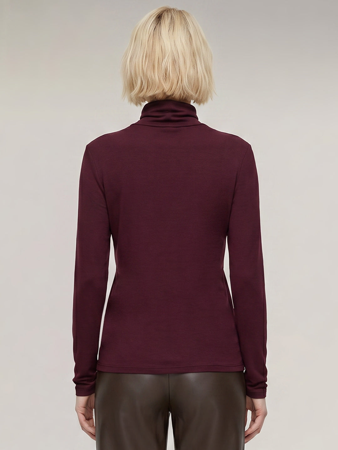 Maroon Roll Neck Top
