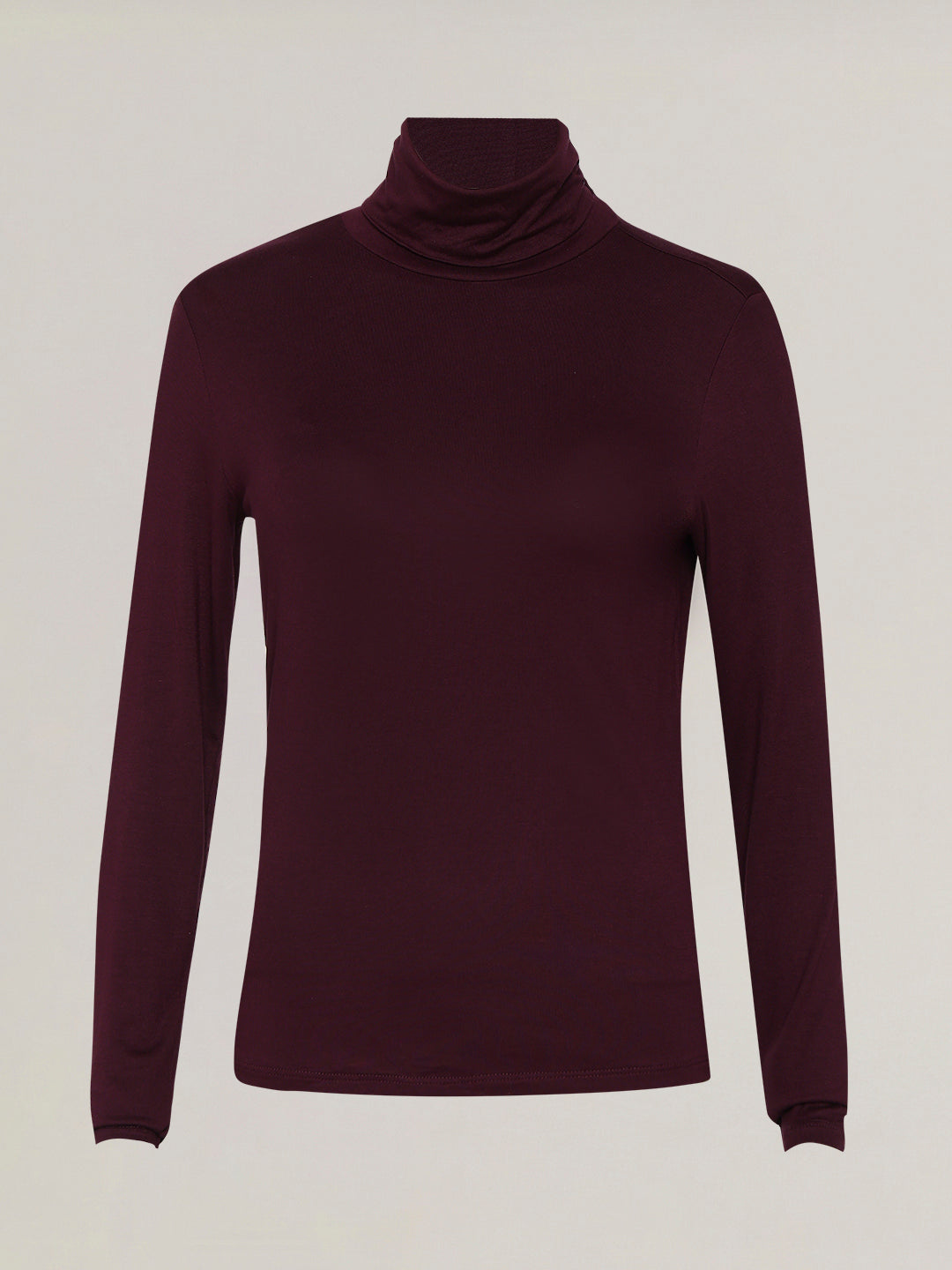Maroon Roll Neck Top