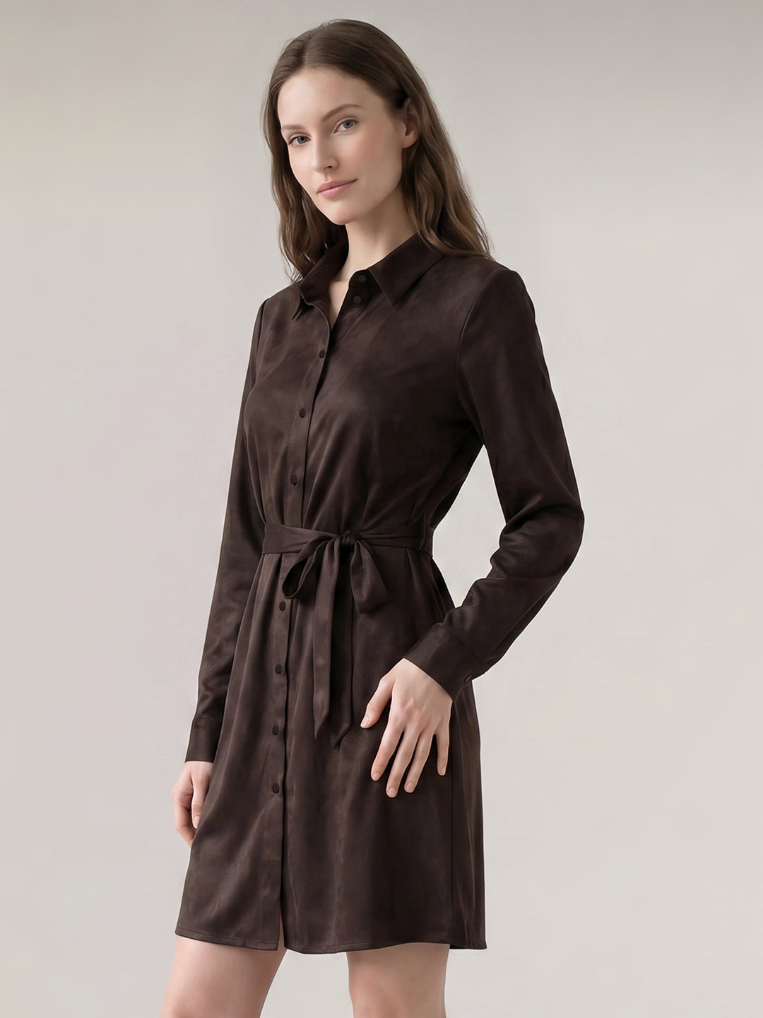 Dark Brown Shirt Dress