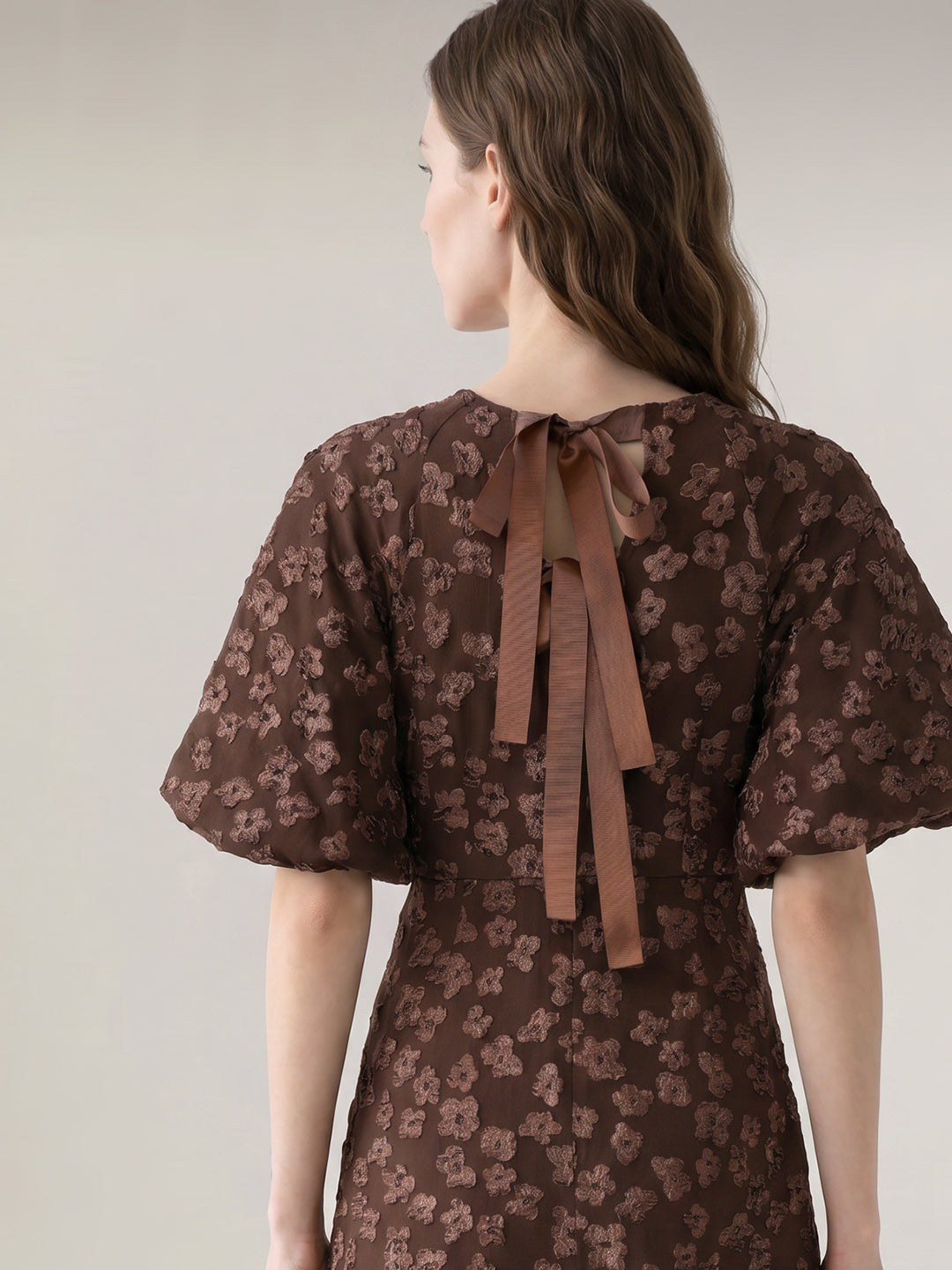 Floral Jacquard Midi Dress