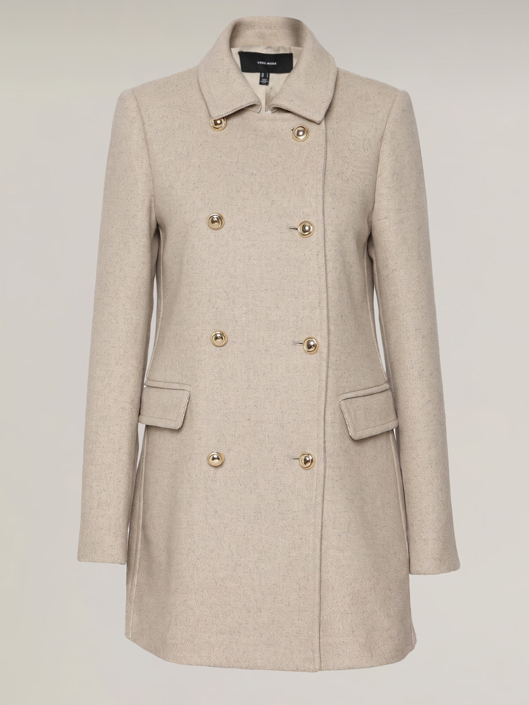 Beige Wool Blend Coat