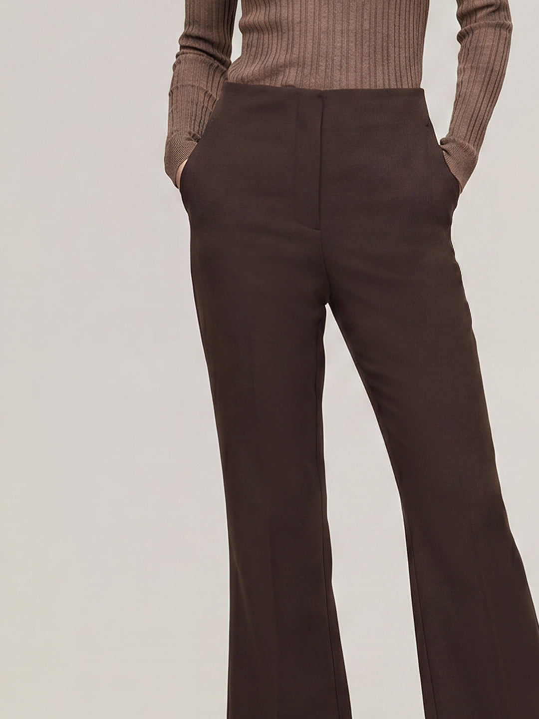 Dark Brown Mid Rise Pants