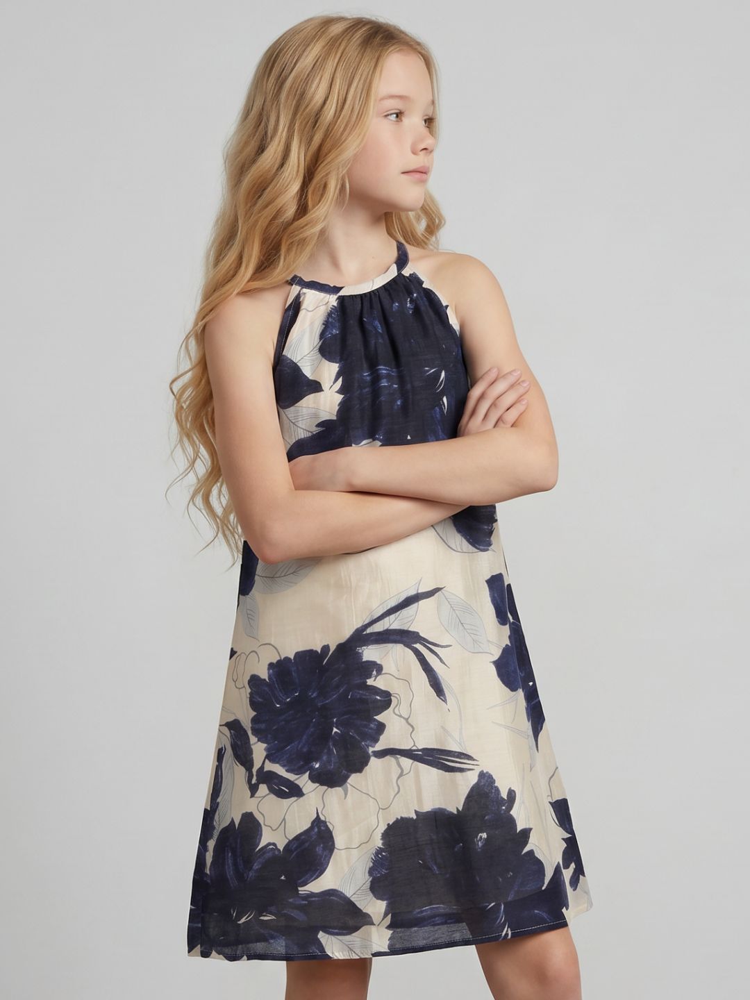 GIRLS Ecru Printed Dress