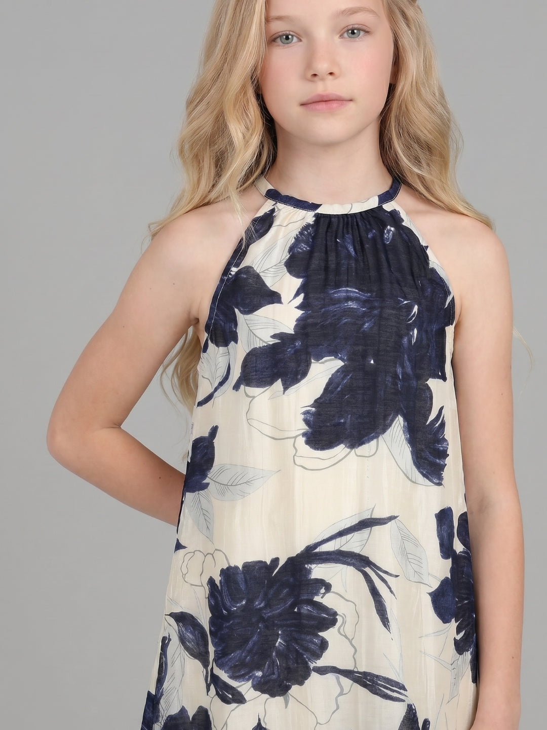 GIRLS Ecru Printed Dress
