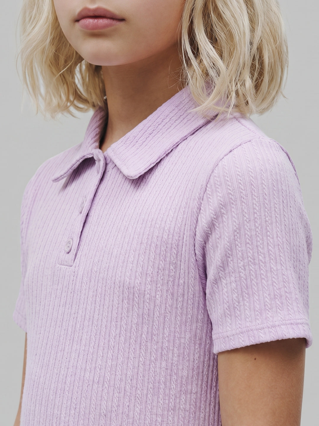 GIRLS Purple Knitted Shirt Dress