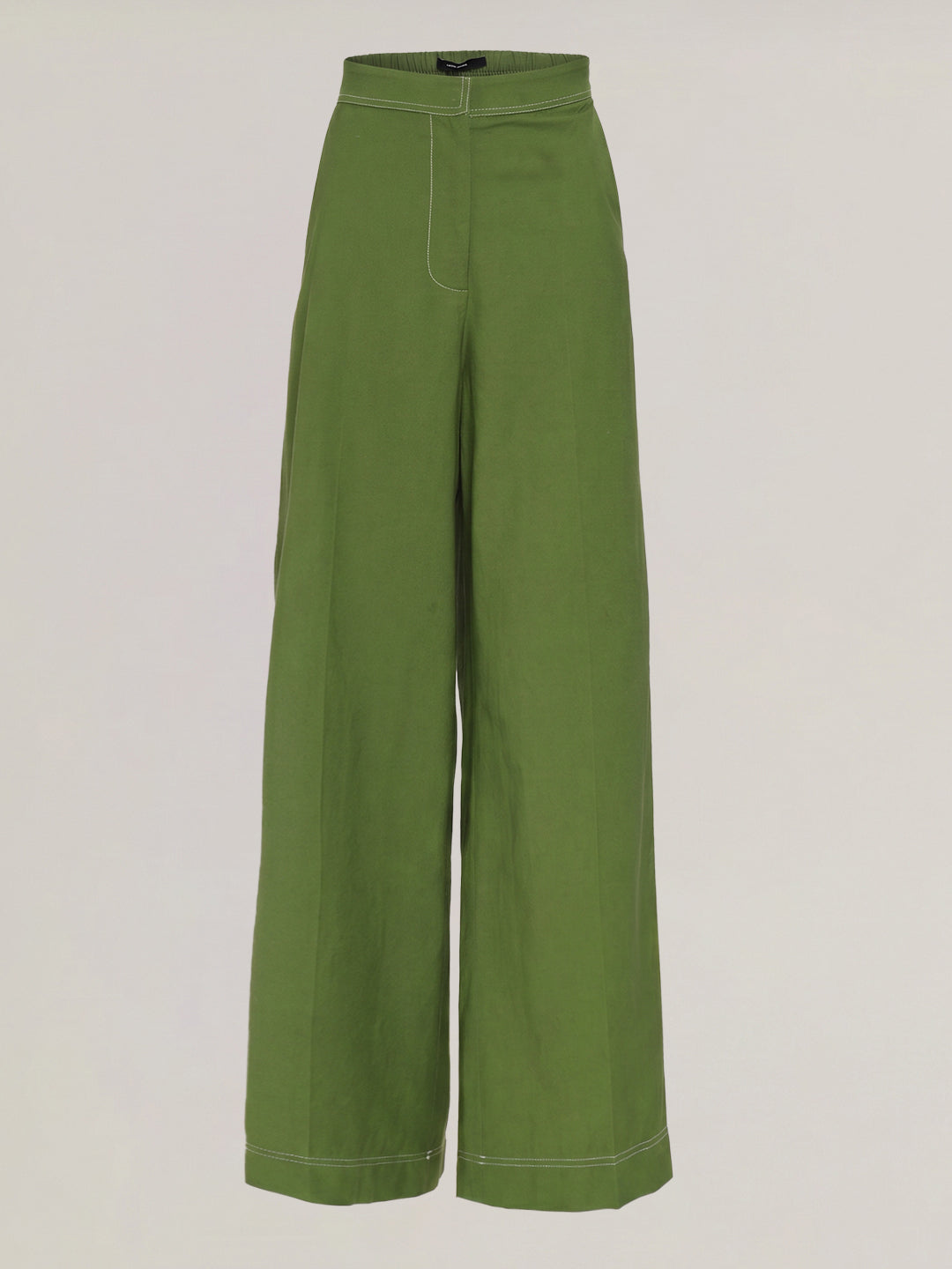 Green High Rise Wide Leg Pants