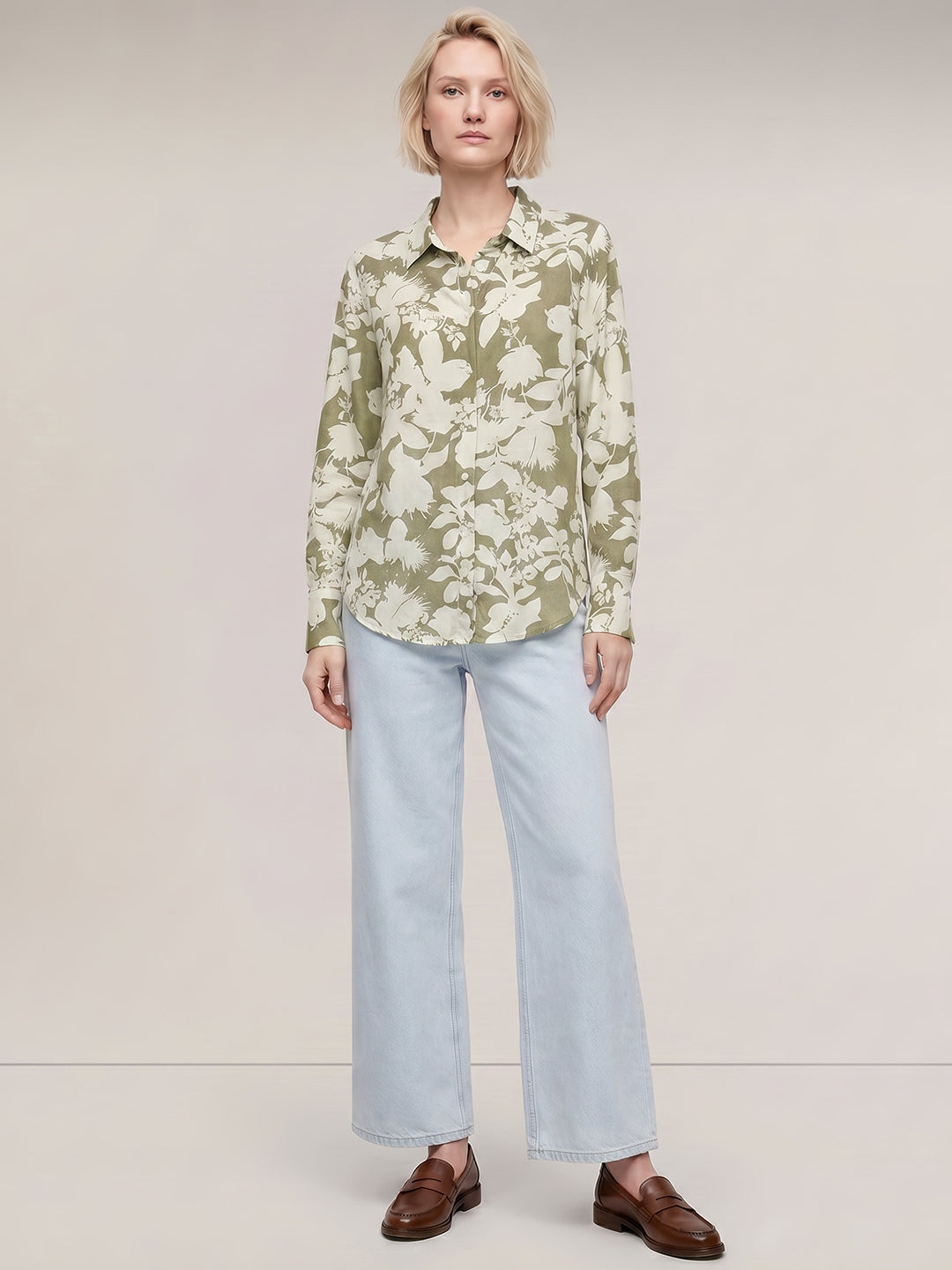 Pastel Green Printed Shirt