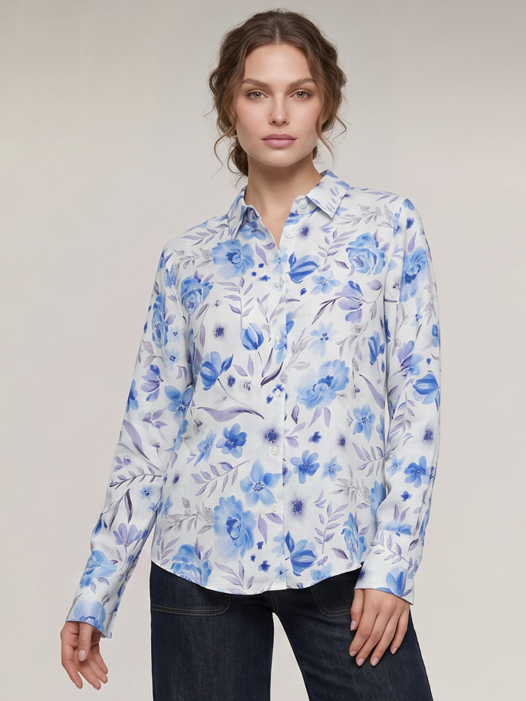 Light Blue Printed Shirt