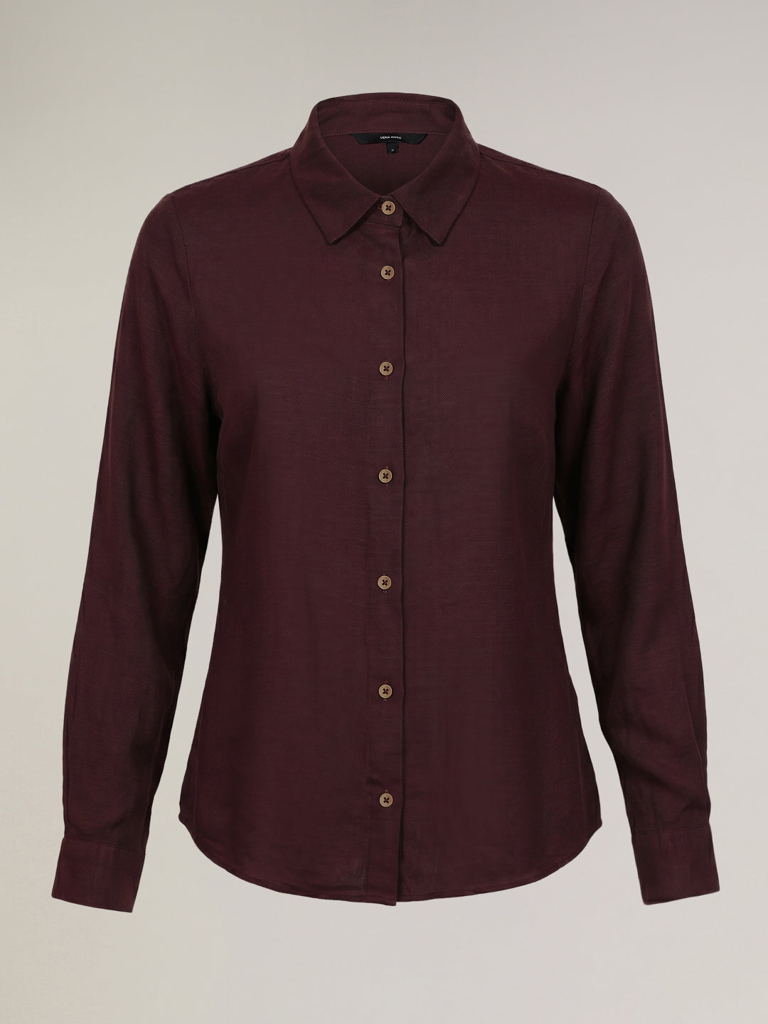 Dark Brown Linen Blend Shirt