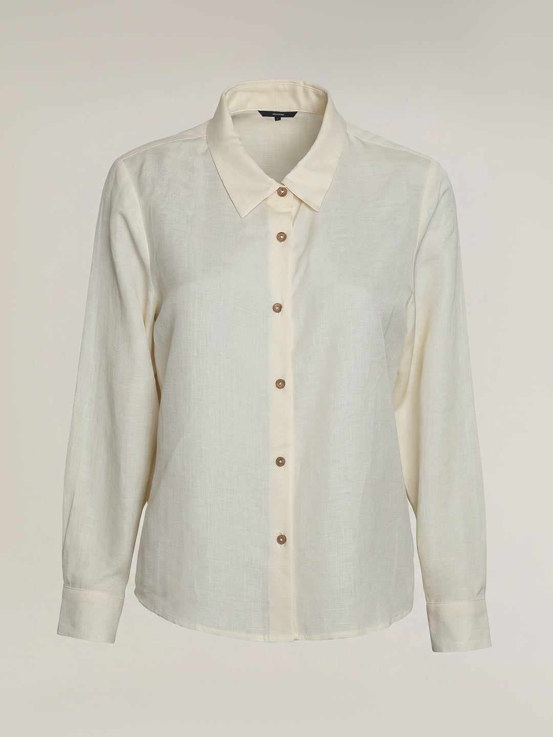 Ecru Linen Blend Shirt