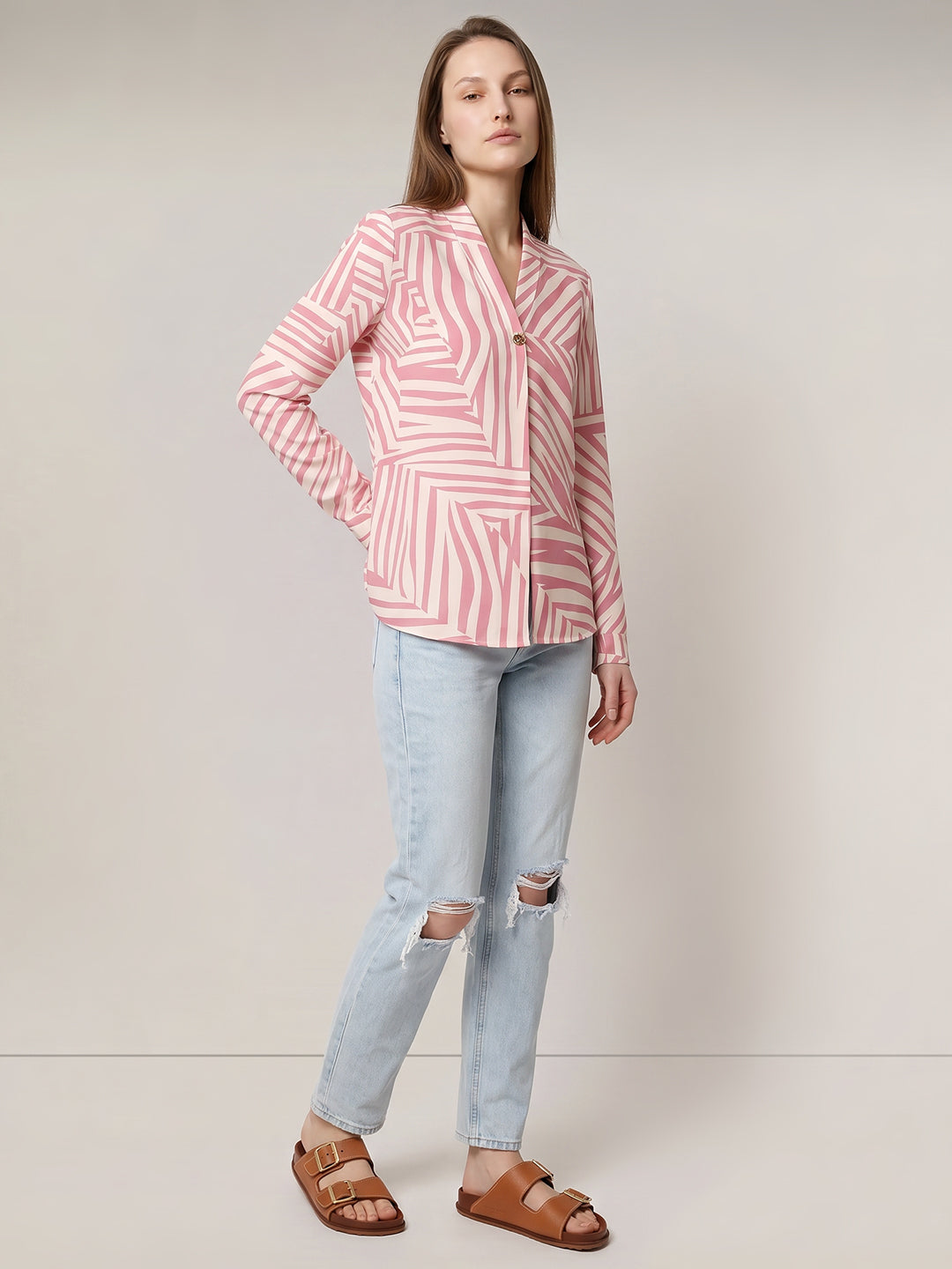 Pink printed Top