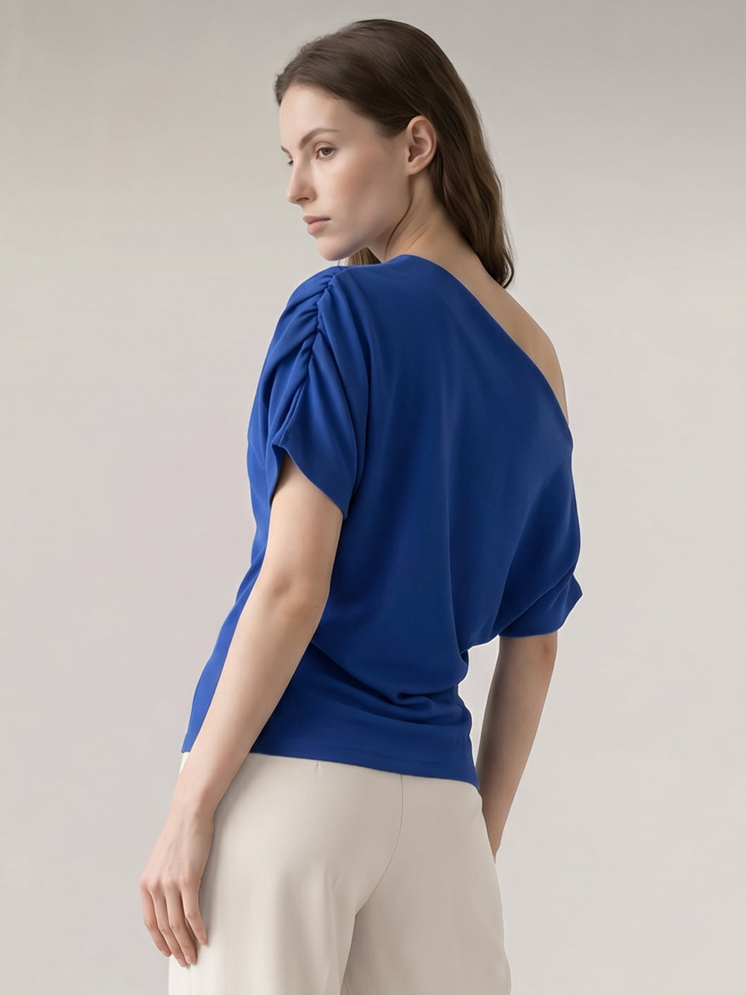 Dark Blue One Shoulder Top