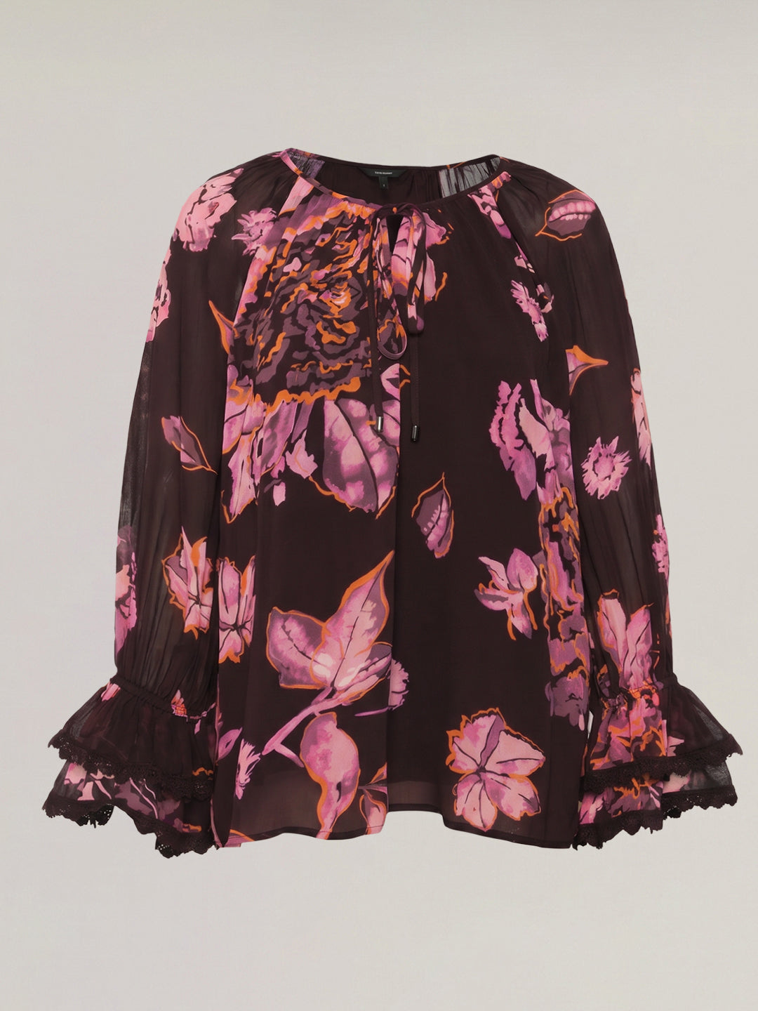 Dark Red Floral Top