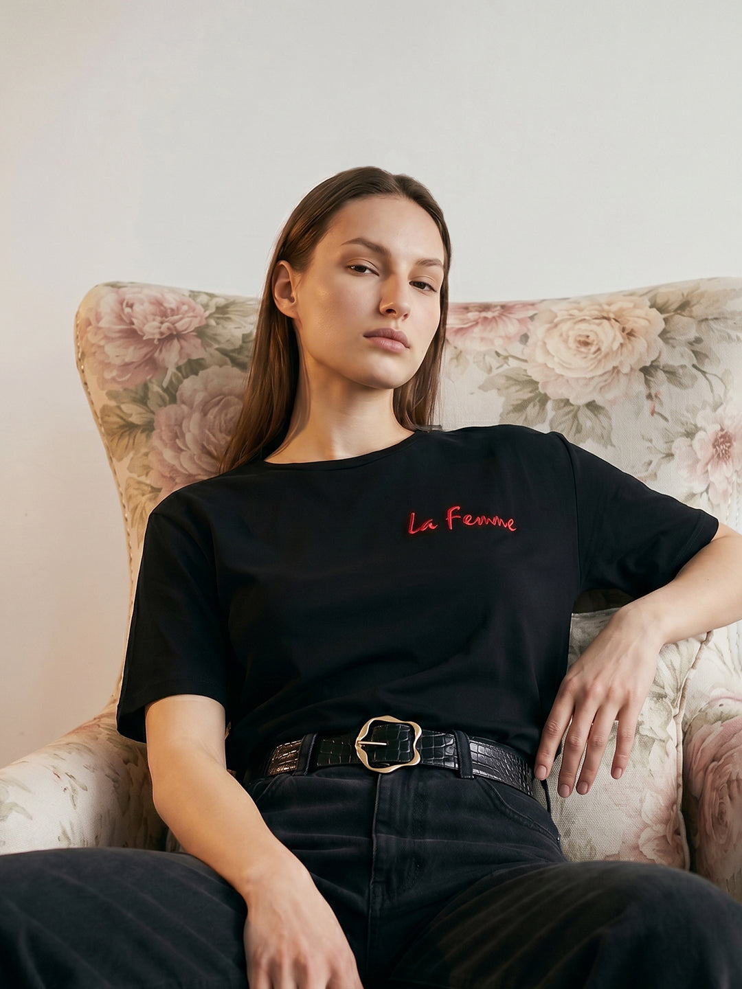 Black Back printed T-shirt
