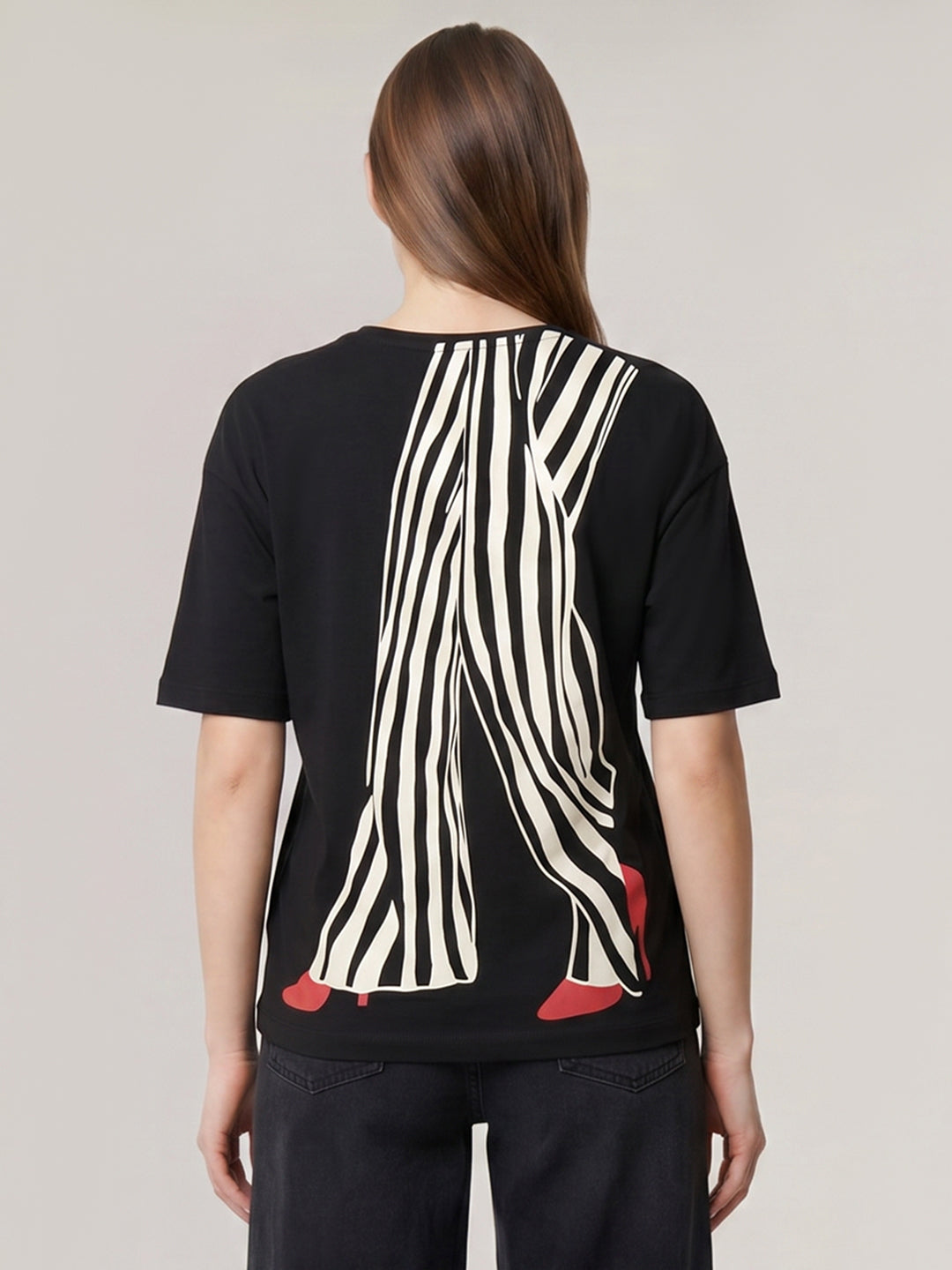 Black Back printed T-shirt