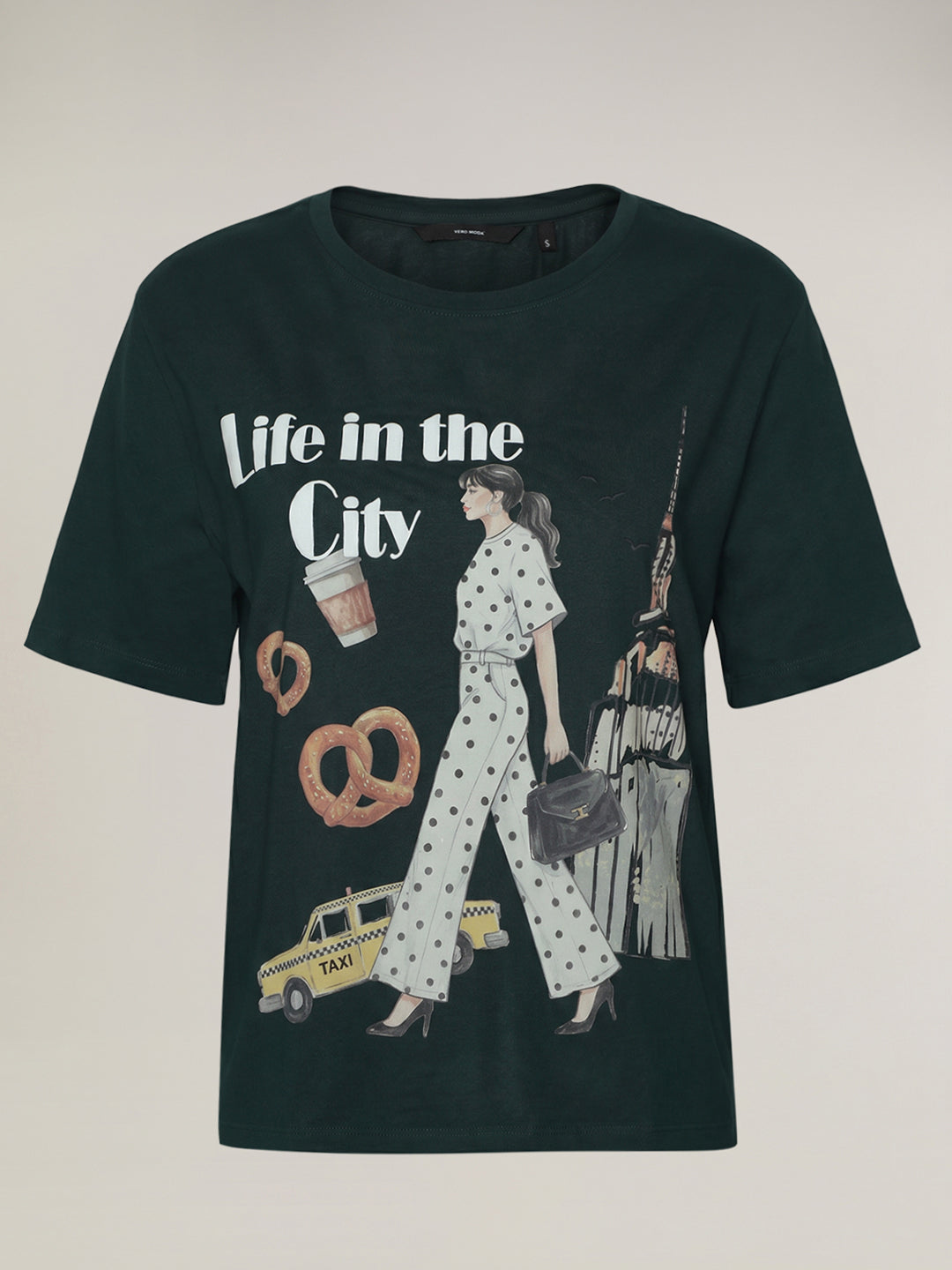 Green Printed Cotton T-shirt