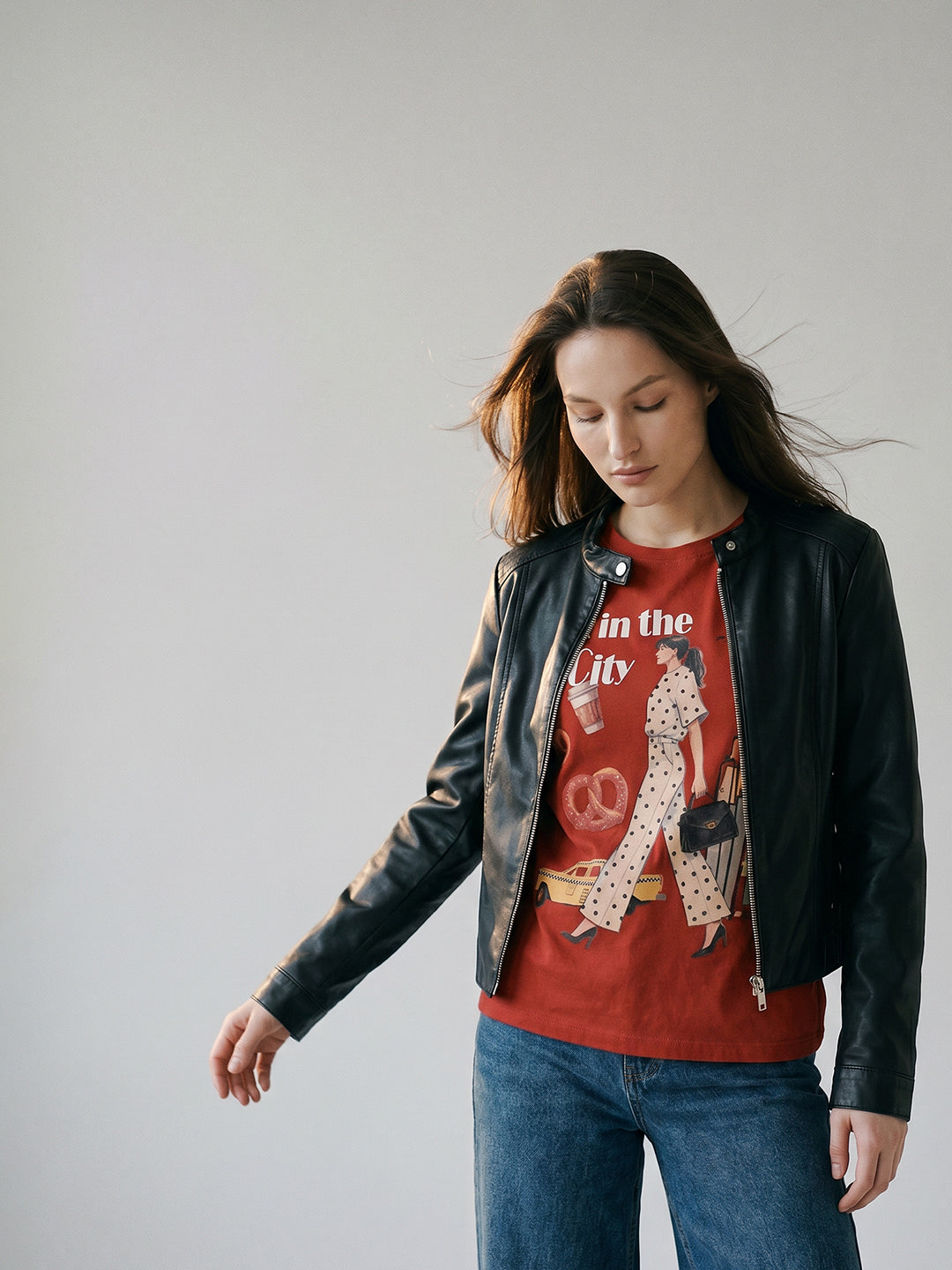 Rust Printed Cotton T-shirt