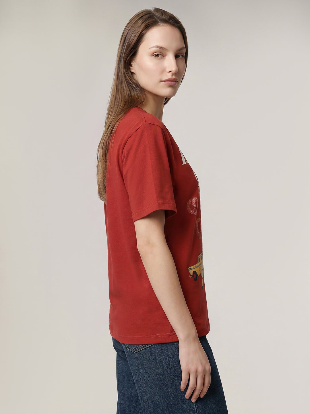 Rust Printed Cotton T-shirt